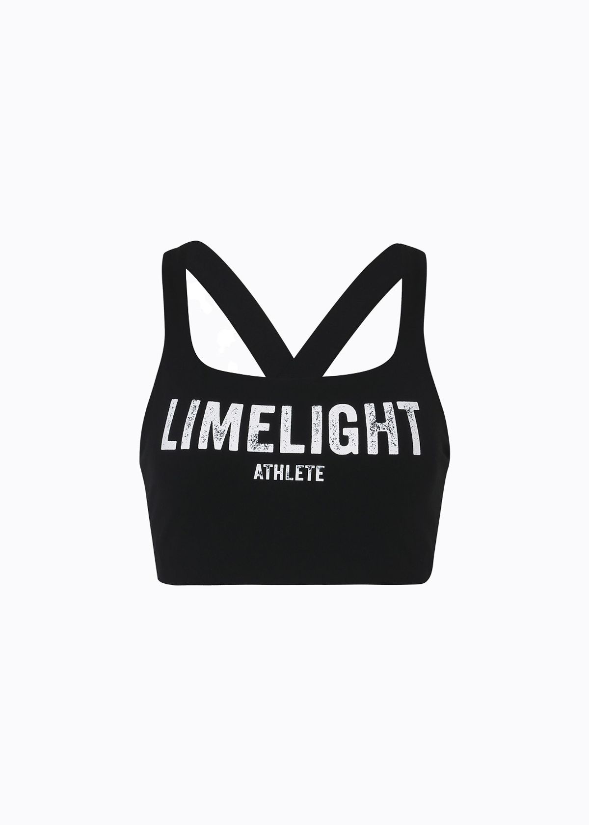 라임라잇 어패럴(LIMELIGHT APPAREL) 라임라잇 빅 로고 스포츠 브라 U라인 (블랙/화이트)