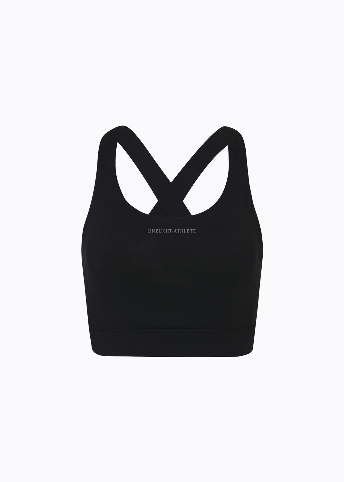 라임라잇 어패럴(LIMELIGHT APPAREL) 애슬릿 로고 스포츠 브라 V라인 (블랙/그레이)