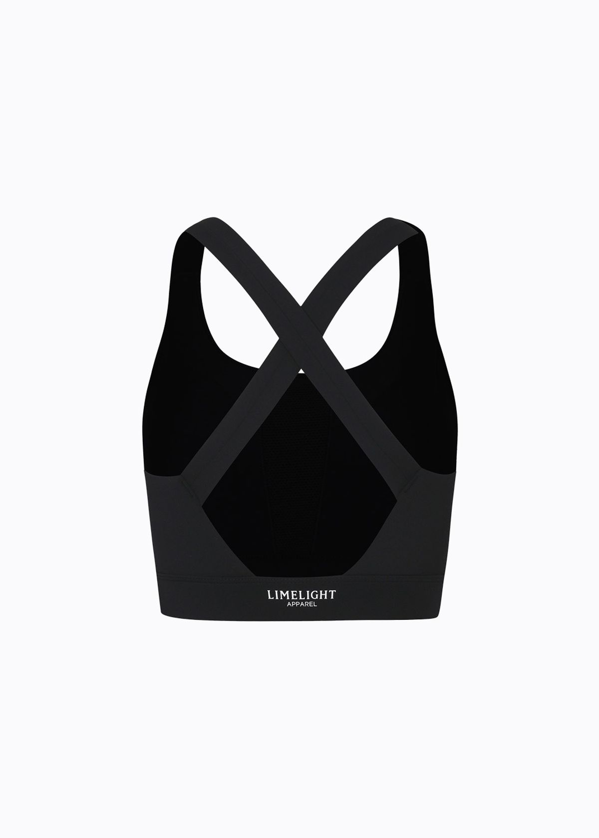 라임라잇 어패럴(LIMELIGHT APPAREL) 애슬릿 로고 스포츠 브라 V라인 (블랙/화이트)