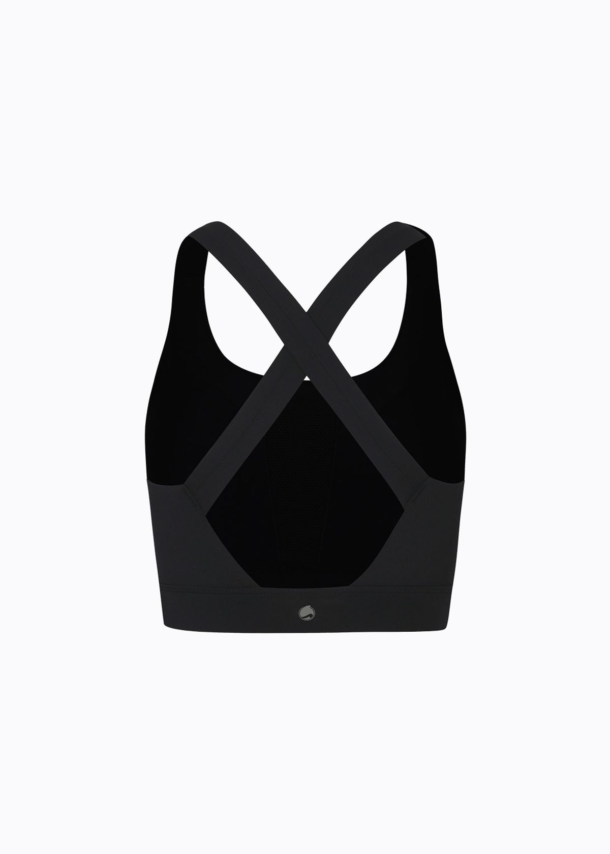 라임라잇 어패럴(LIMELIGHT APPAREL) 애슬릿 로고 죠스 에디션 스포츠 브라 V라인 (블랙/그레이)