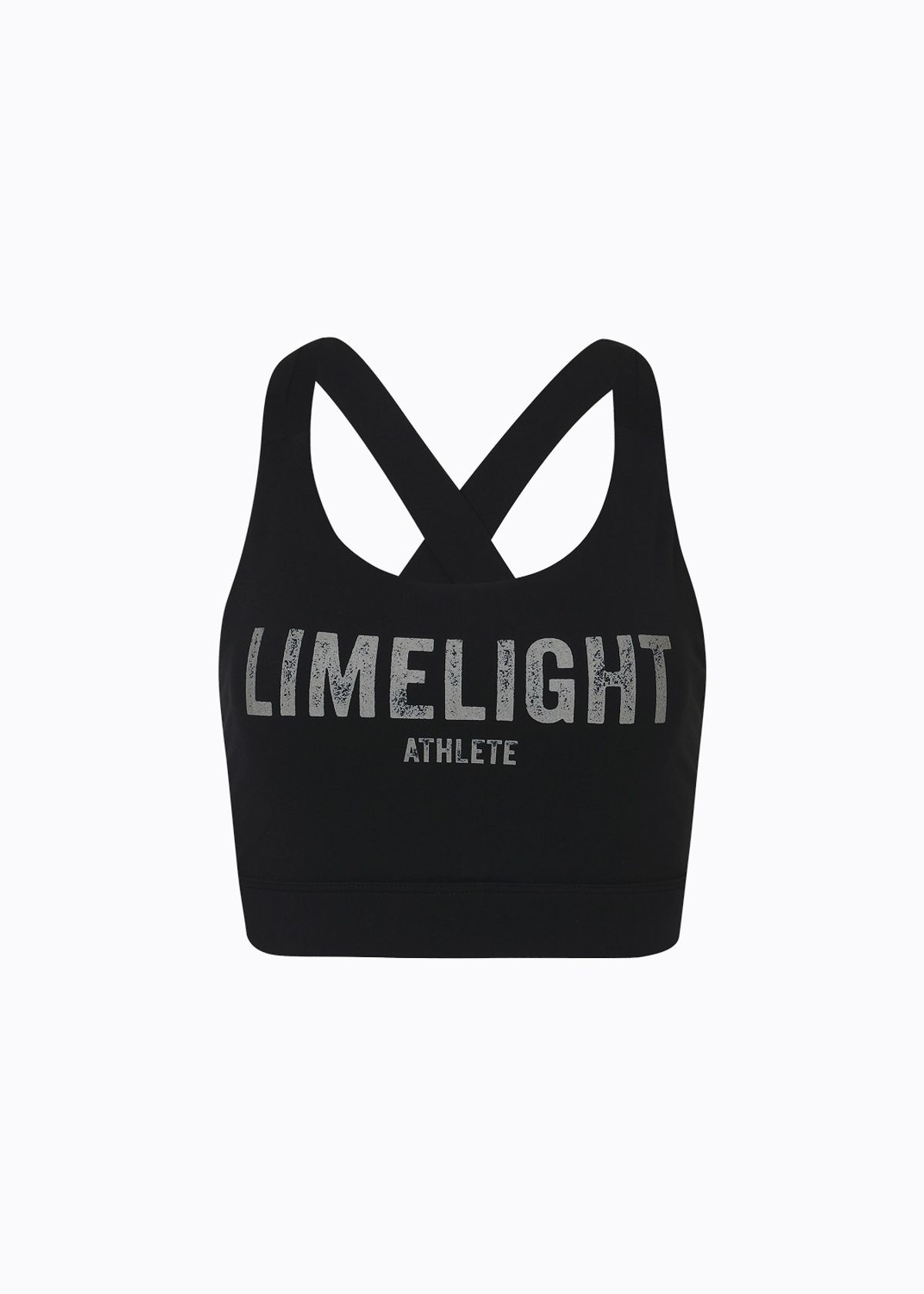 라임라잇 어패럴(LIMELIGHT APPAREL) 라임라잇 빅 로고 스포츠 브라 V라인 (블랙/그레이)