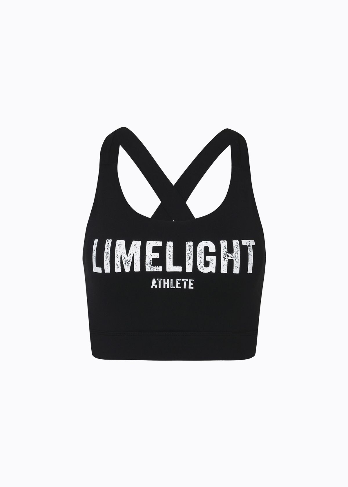 라임라잇 어패럴(LIMELIGHT APPAREL) 라임라잇 빅 로고 스포츠 브라 V라인 (블랙/화이트)