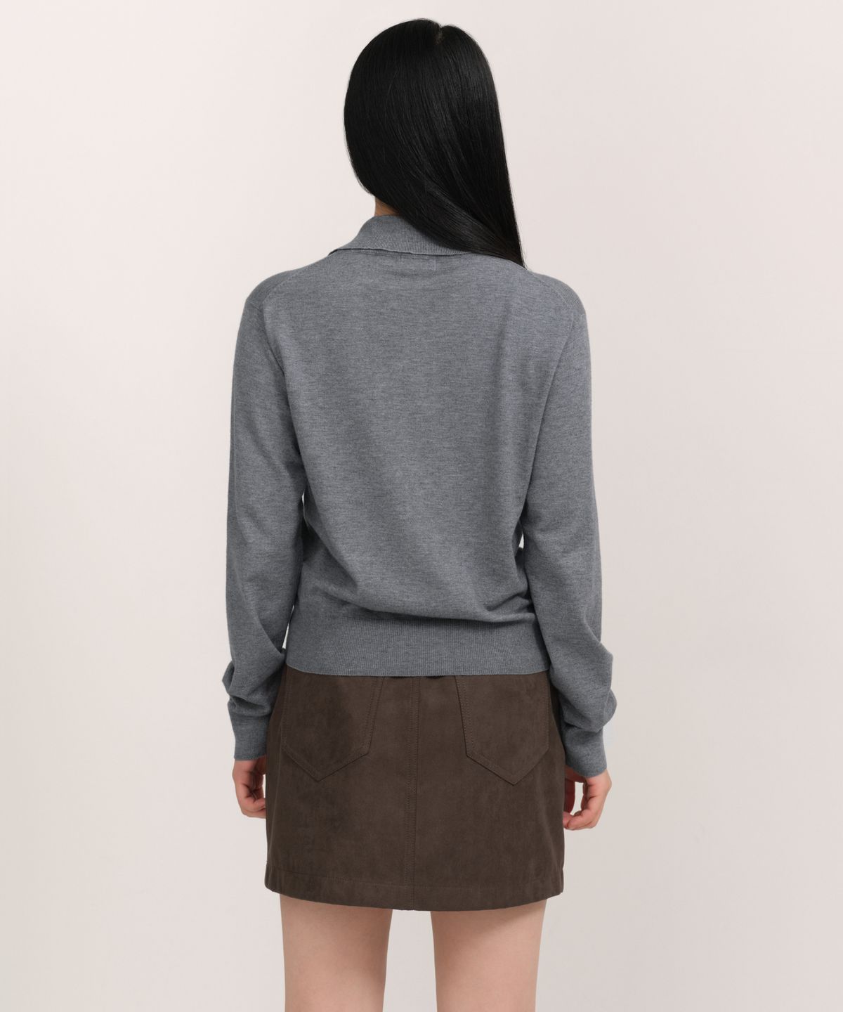 무신사 스탠다드 우먼(MUSINSA STANDARD WOMAN) 우먼즈 에센셜 하이 넥 가디건 [미디엄 그레이]