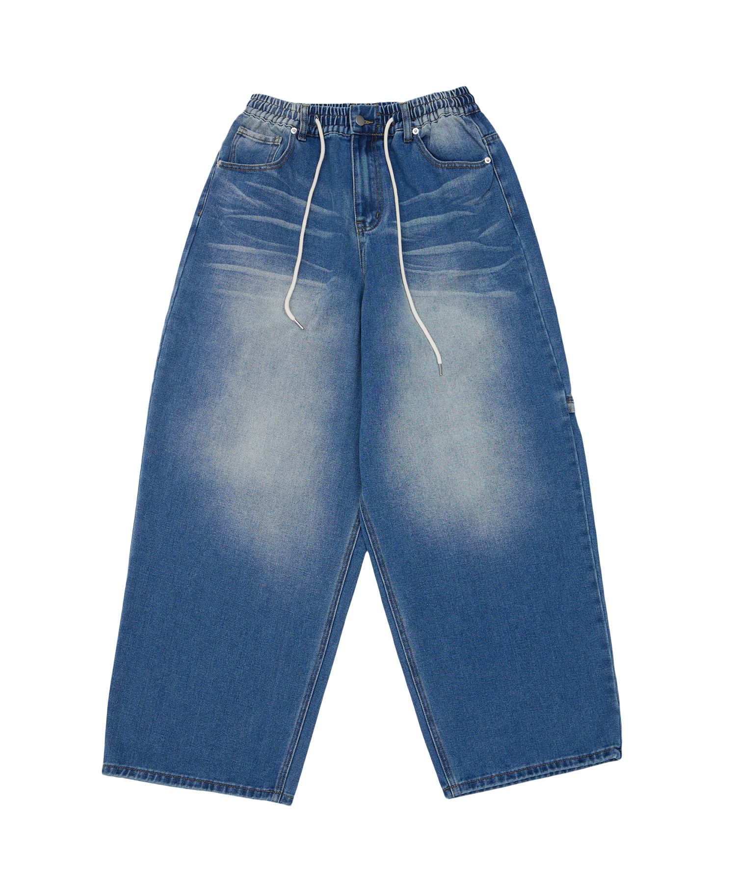 MUSINSA公式 | DOUBLE JD バックポケットD刺繍デニムパンツ（ブルー）