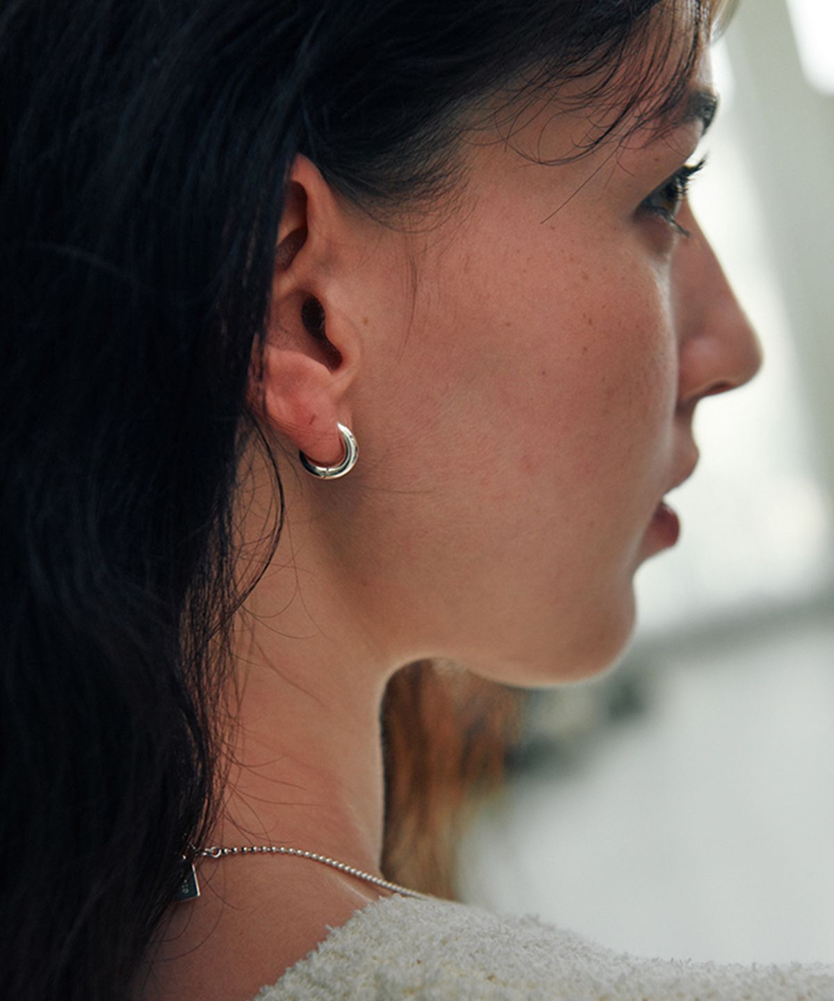 베흐트(VERTE) [925 silver] Deux.silver.219 / mini vague earring (silver)