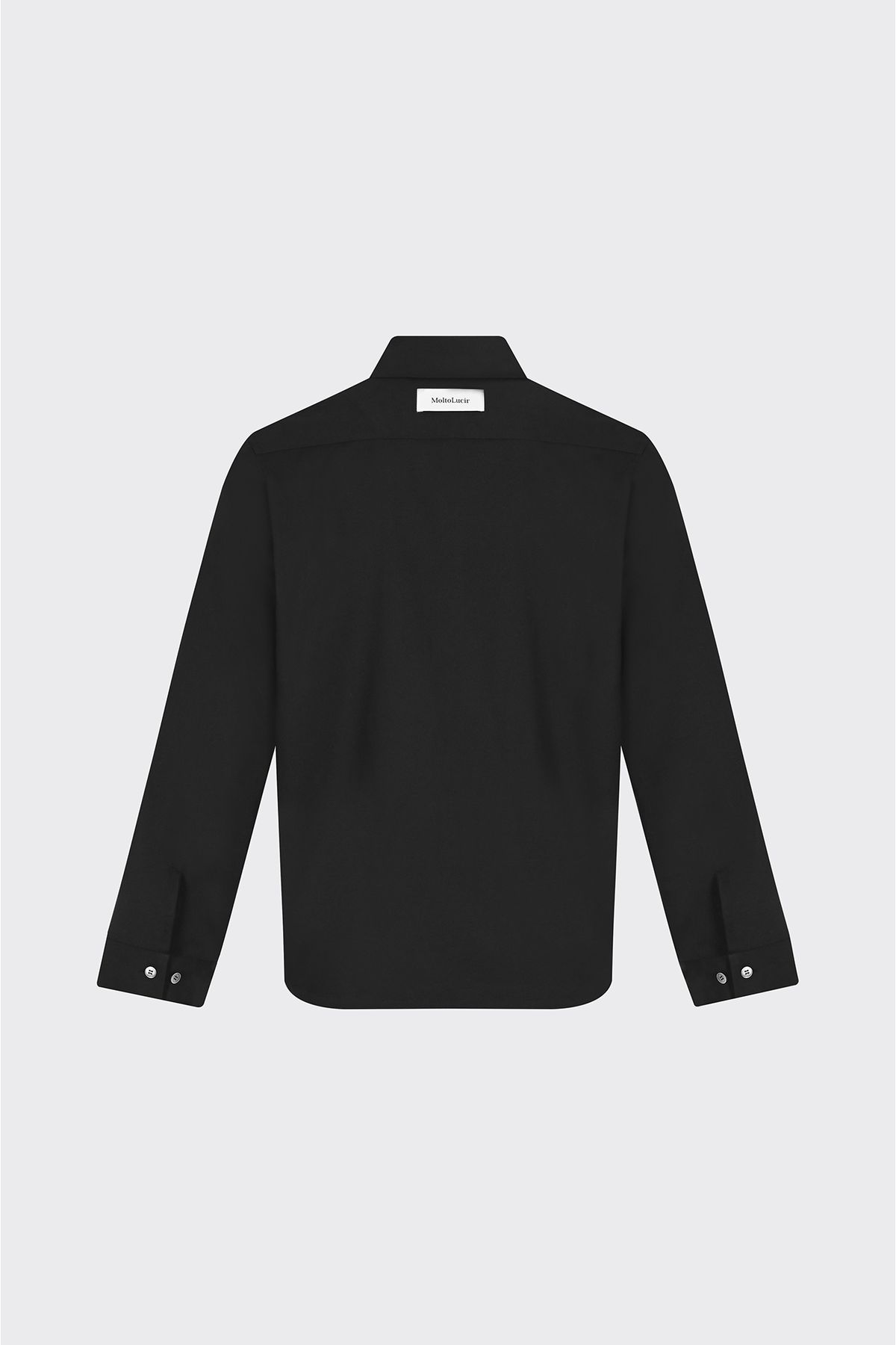 몰토루시르(MOLTOLUCIR) TFSH-S03 Black 실키 텐셀 오픈카라 셔츠