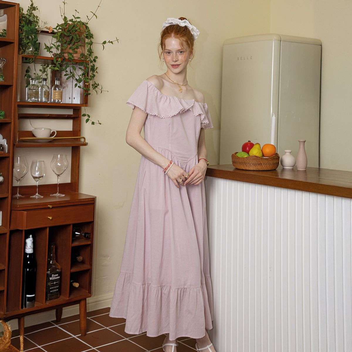 던드롭(DUNDROP) DD_Ruffled lovely drees_2color