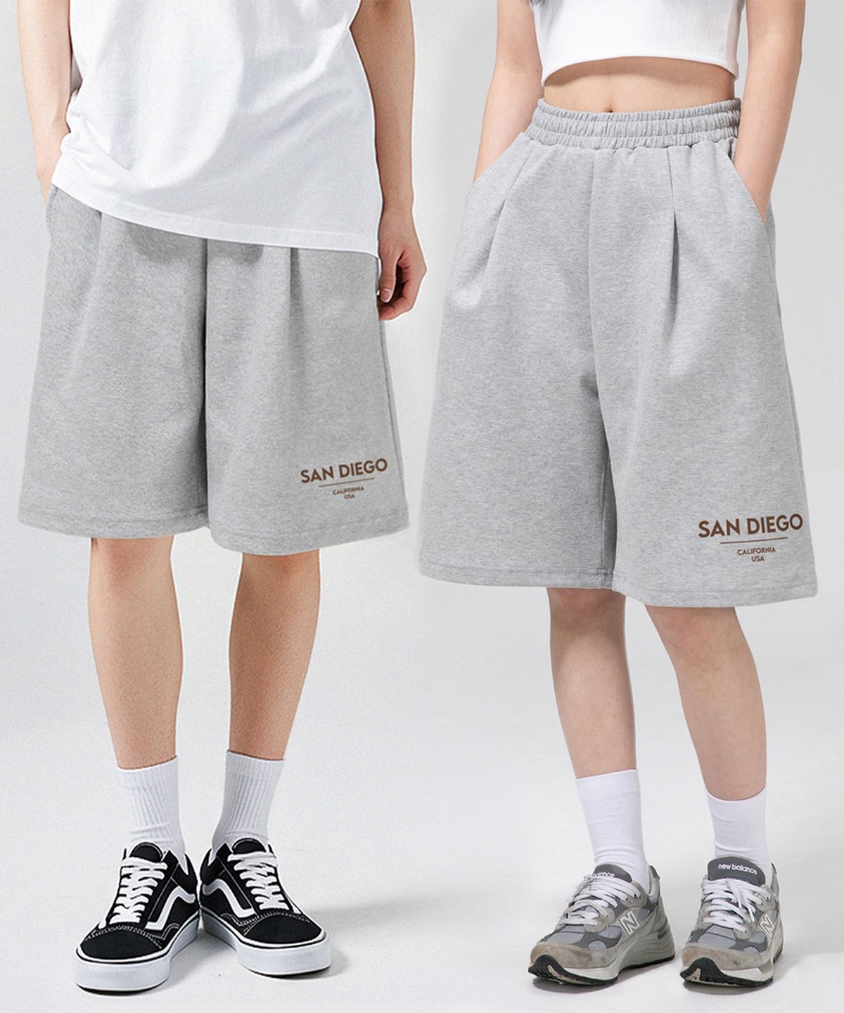 그랜피니(GRANFINNY) 샌디에이고 원턱 버뮤다 반바지-멜란지