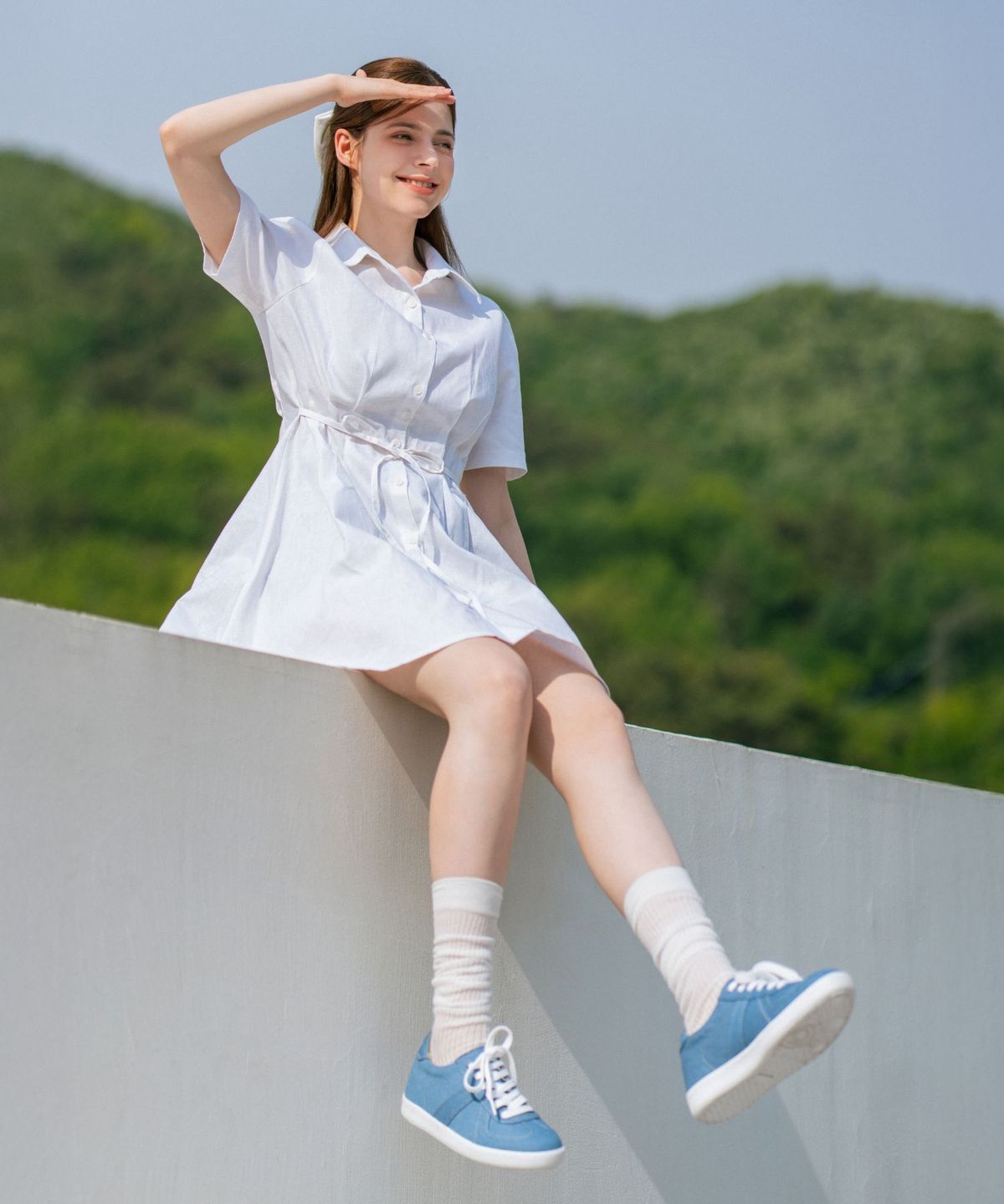 디퍼슈(DIFFERSHOE) 쿠바 스니커즈 7CM [연청 데님]