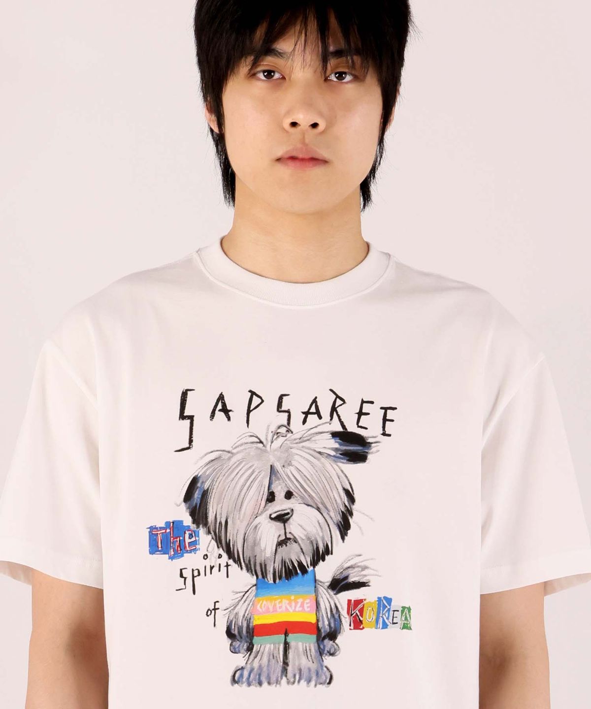 커버라이즈(COVERIZE) COLORFUL SAPSAREE TEE (WHITE)
