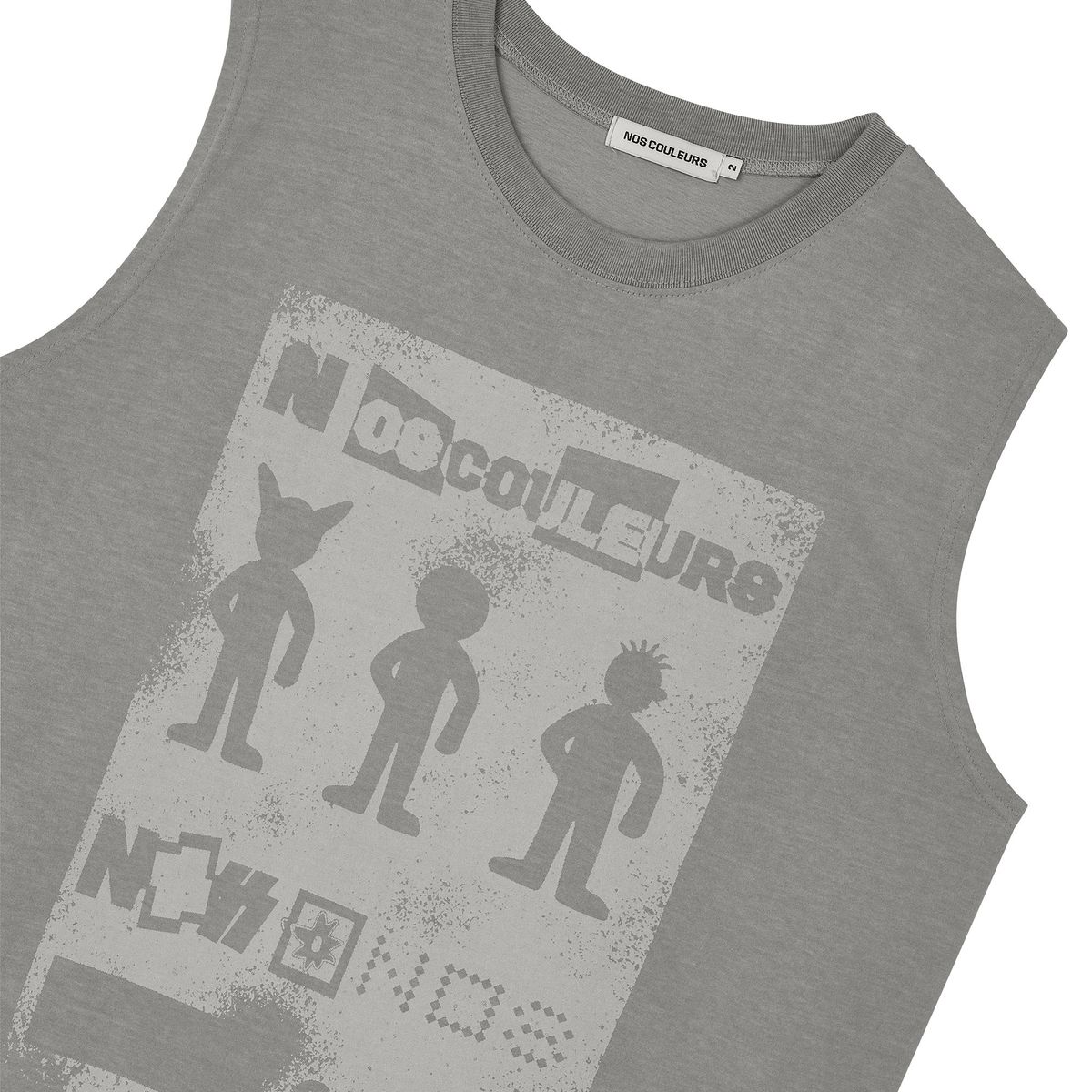 노쿨러스(NOSCOULEURS) COLLAGE SLEEVELESS GREY