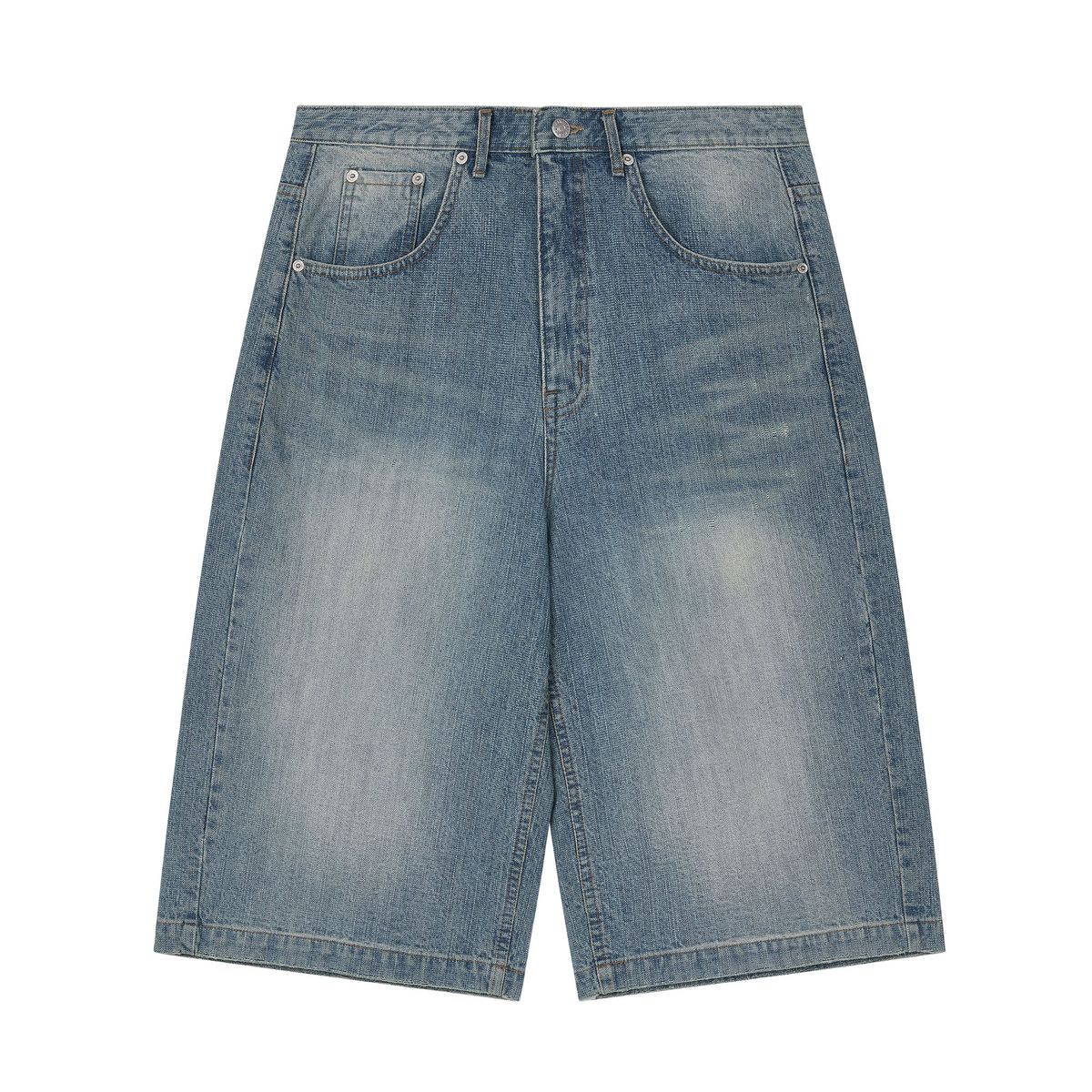 노쿨러스(NOSCOULEURS) HEART DENIM SHORTS LIGHT INDIGO