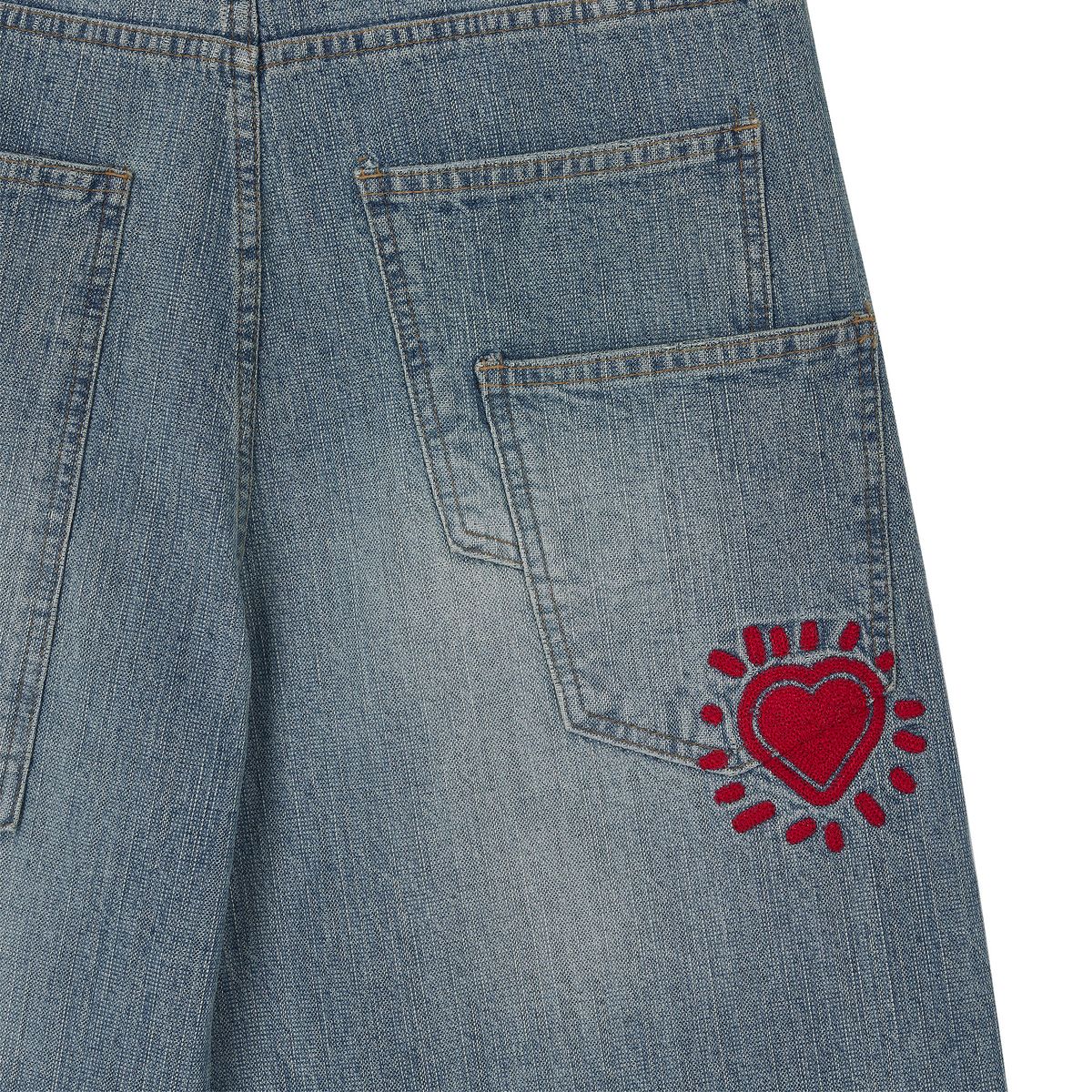 노쿨러스(NOSCOULEURS) HEART DENIM SHORTS LIGHT INDIGO