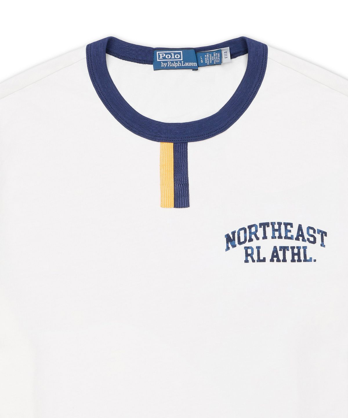 폴로 랄프 로렌(POLO RALPH LAUREN) 스탠다드핏 슬러브 저지 그래픽 티셔츠-화이트