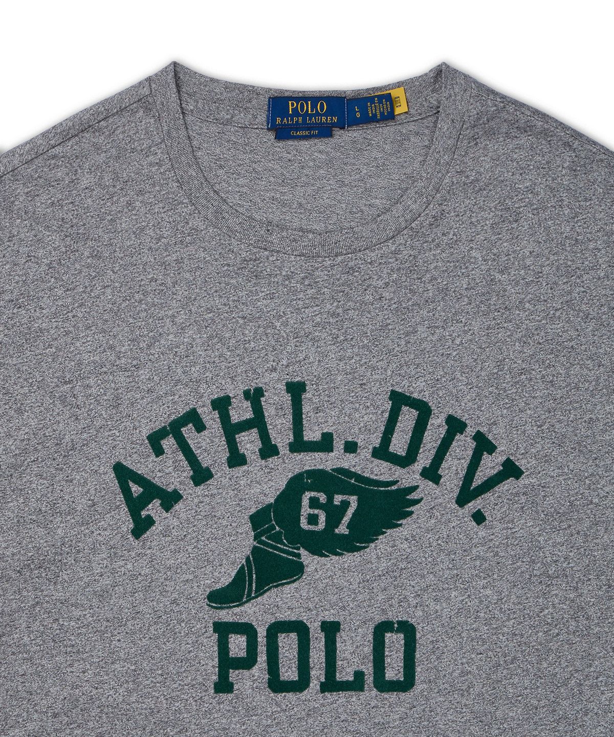 폴로 랄프 로렌(POLO RALPH LAUREN) 클래식핏 로고 저지 티셔츠-그레이