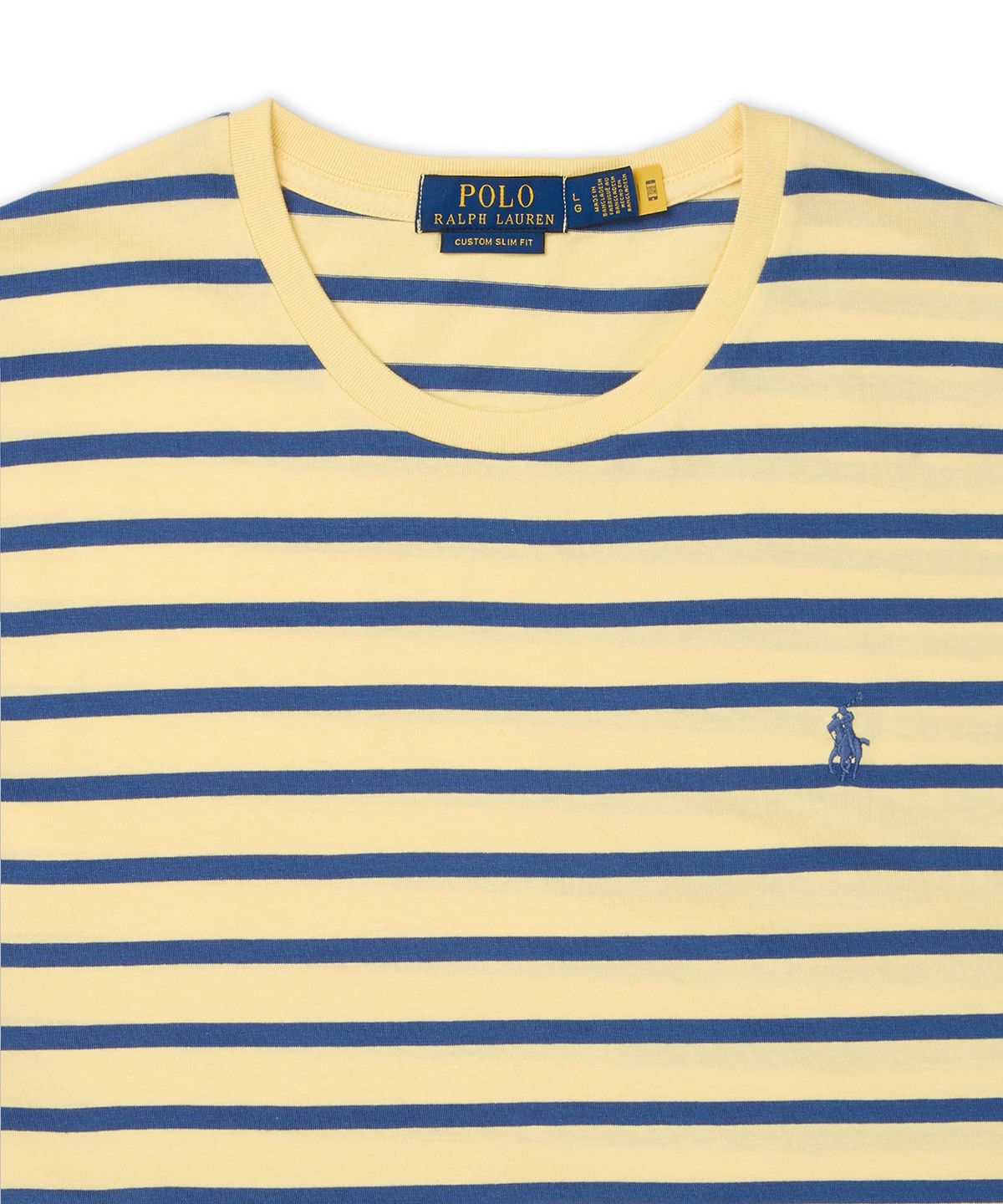 폴로 랄프 로렌(POLO RALPH LAUREN) 커스텀 슬림핏 스트라이프 저지 티셔츠-옐로우