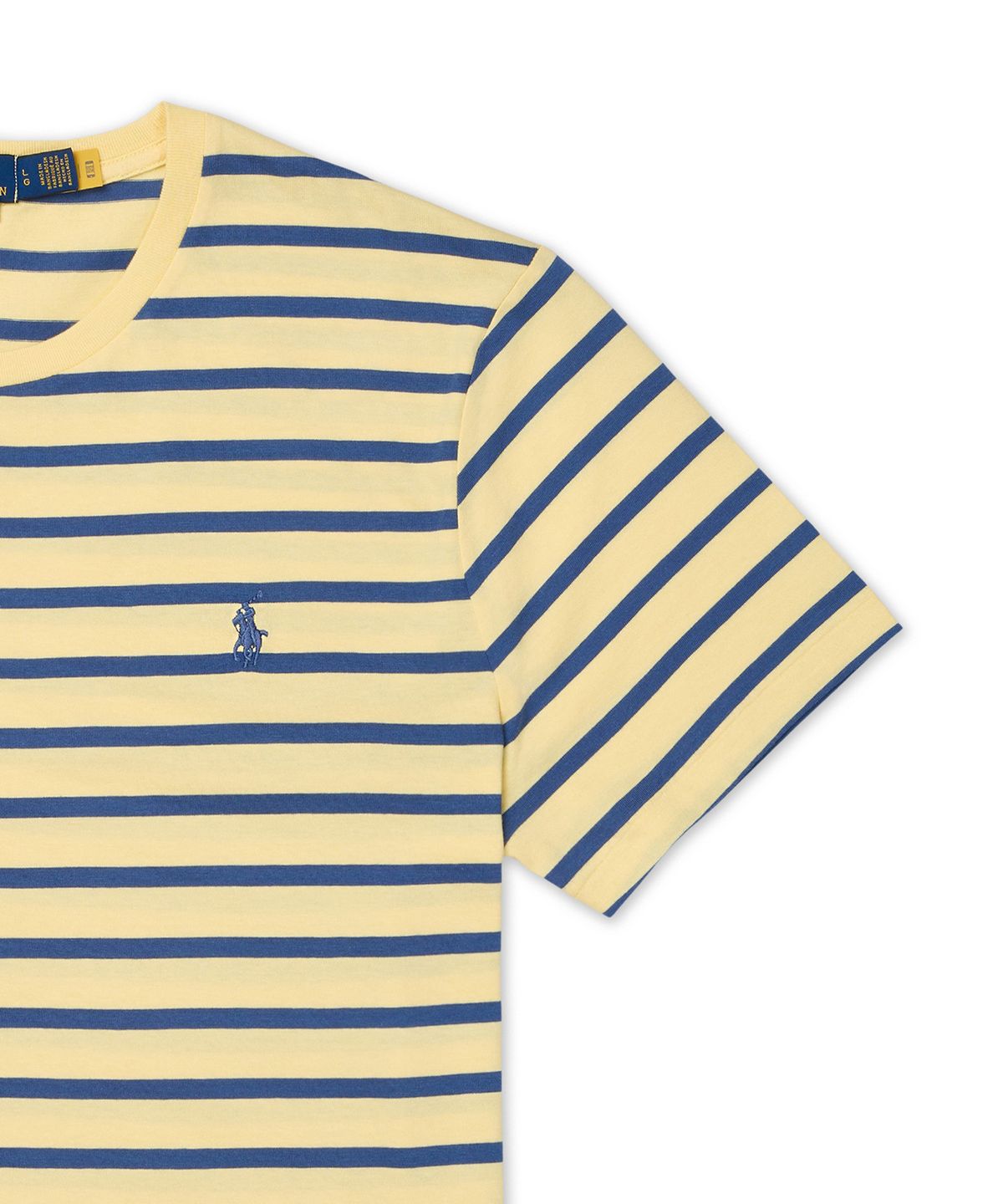 폴로 랄프 로렌(POLO RALPH LAUREN) 커스텀 슬림핏 스트라이프 저지 티셔츠-옐로우