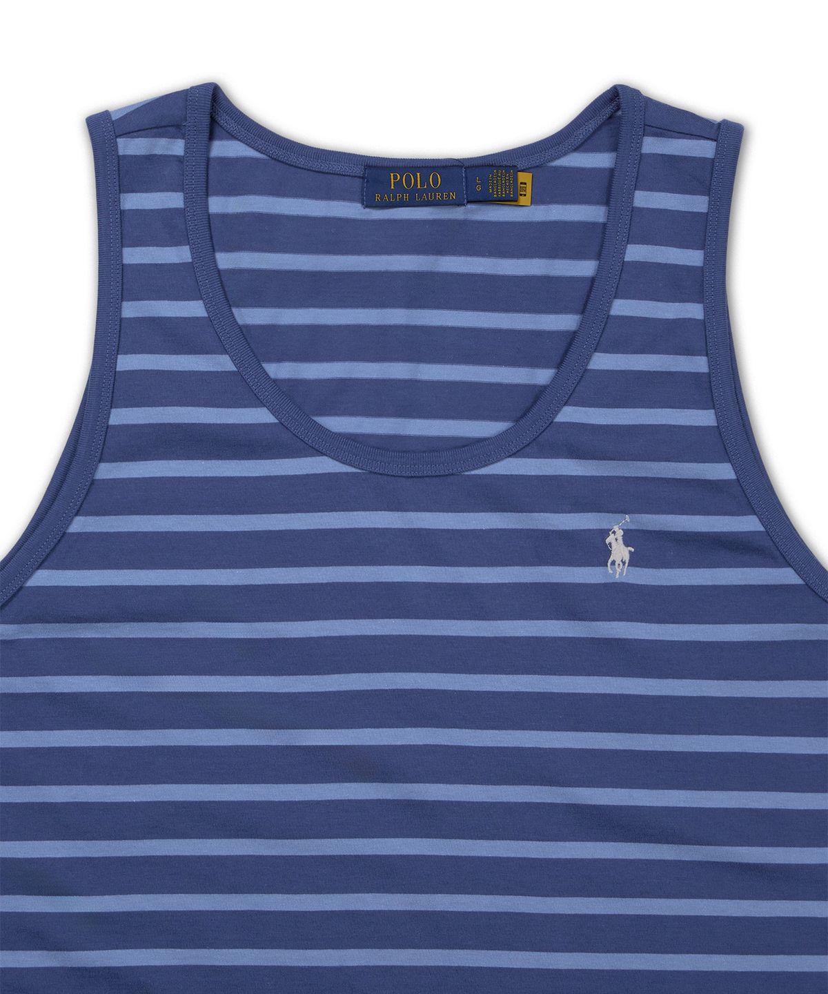 폴로 랄프 로렌(POLO RALPH LAUREN) 클래식핏 스트라이프 저지 탱크-블루