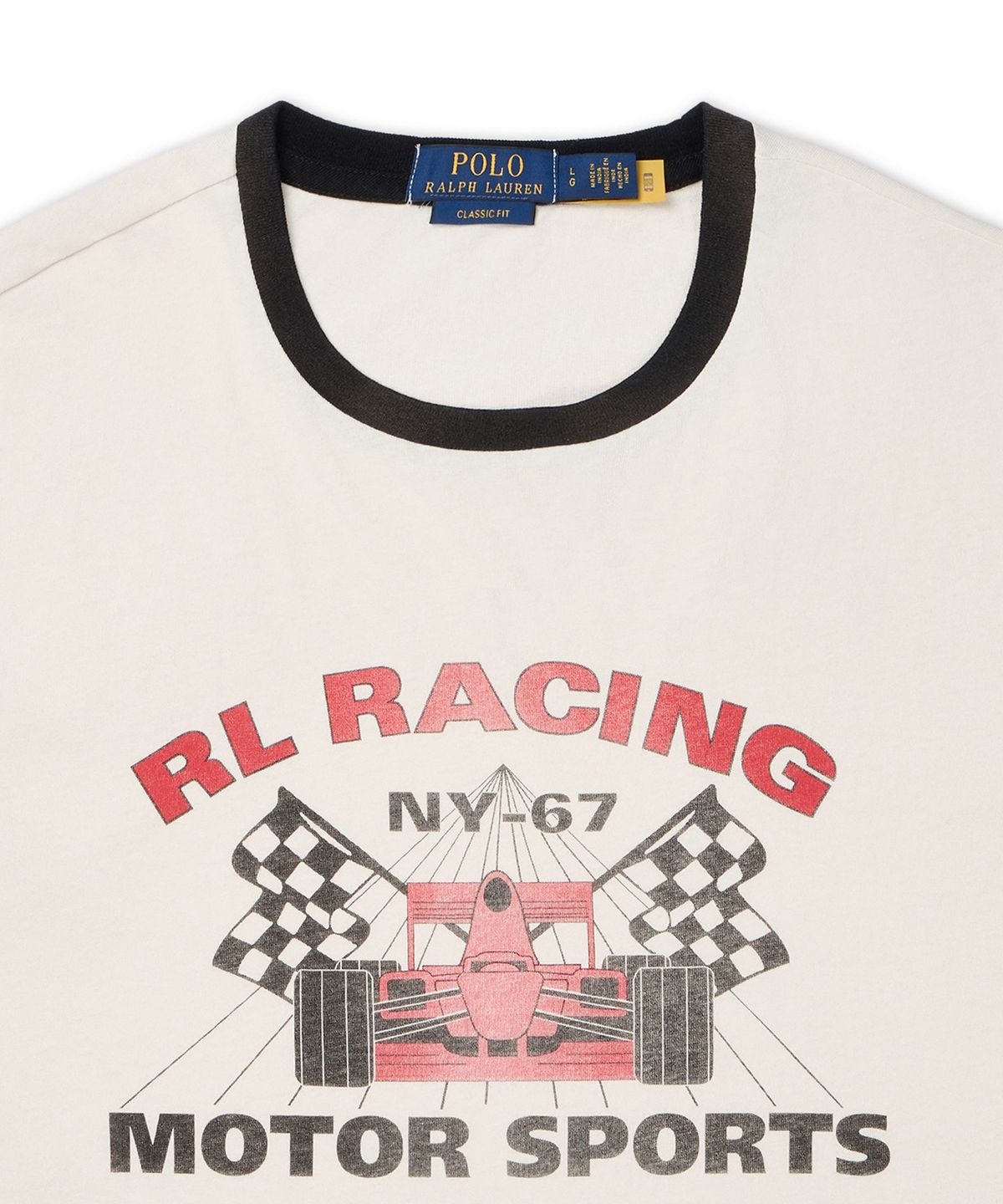 폴로 랄프 로렌(POLO RALPH LAUREN) 클래식핏 저지 그래픽 티셔츠-화이트
