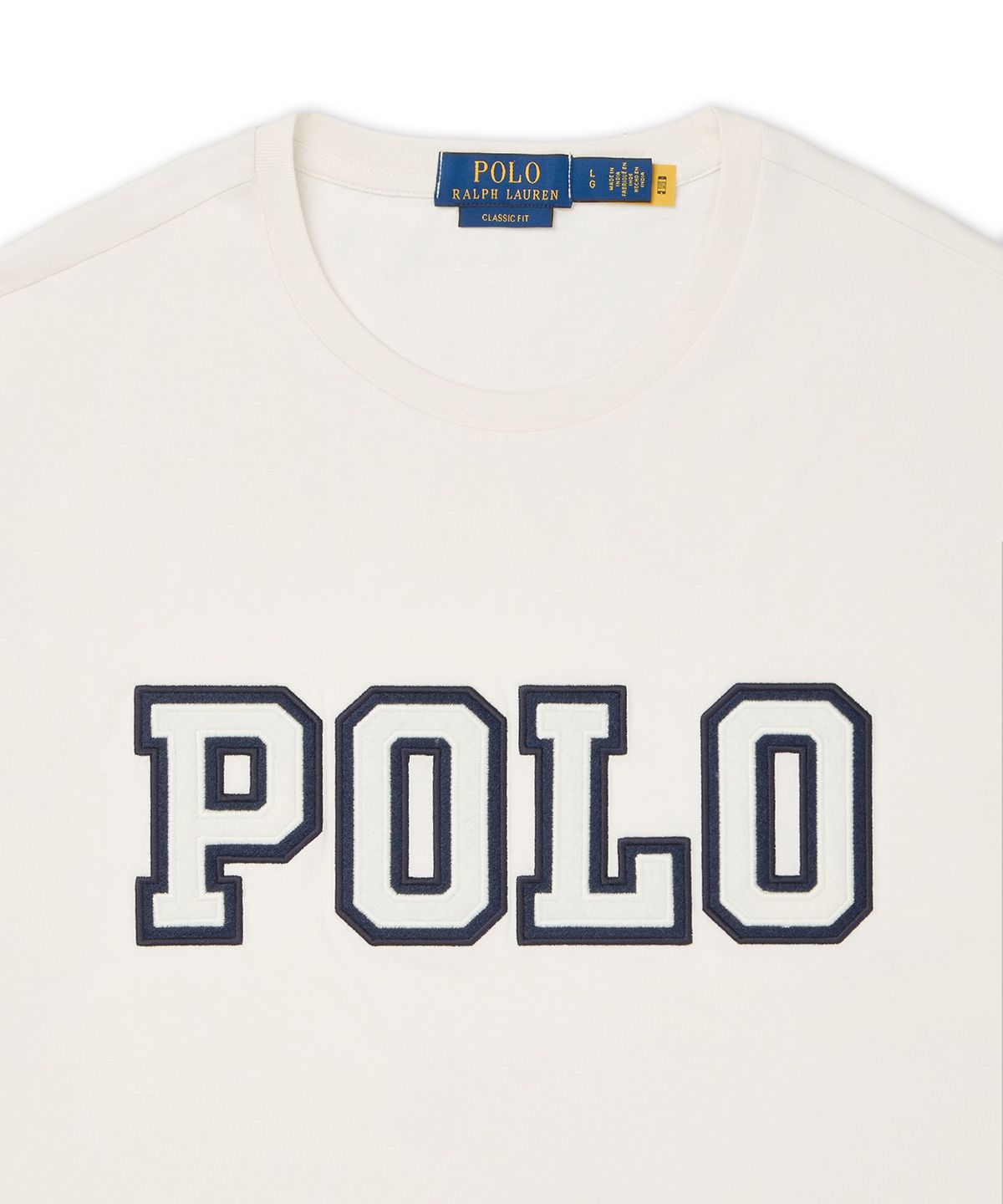 폴로 랄프 로렌(POLO RALPH LAUREN) 클래식핏 로고 저지 티셔츠-화이트