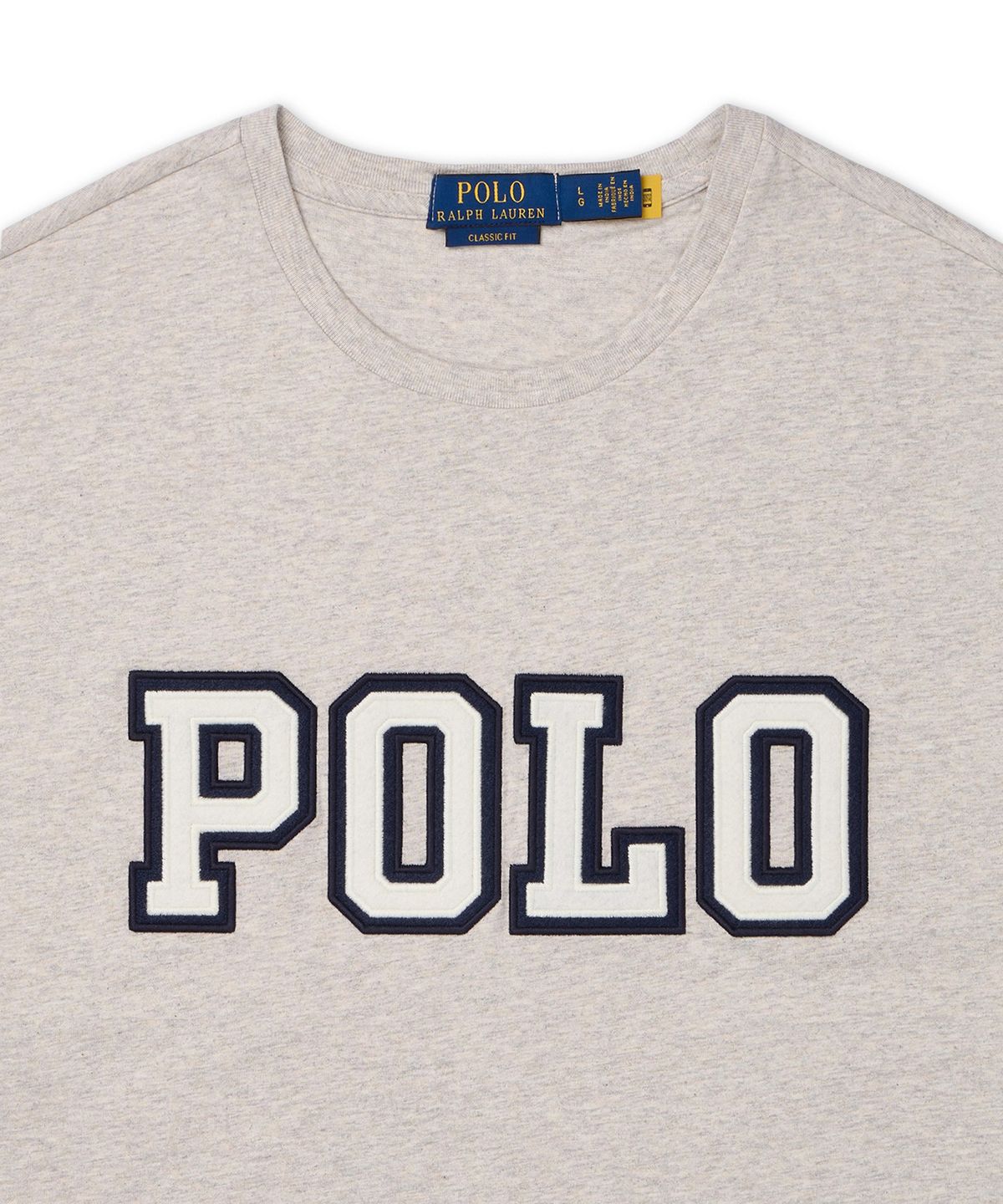 폴로 랄프 로렌(POLO RALPH LAUREN) 클래식핏 로고 저지 티셔츠-그레이