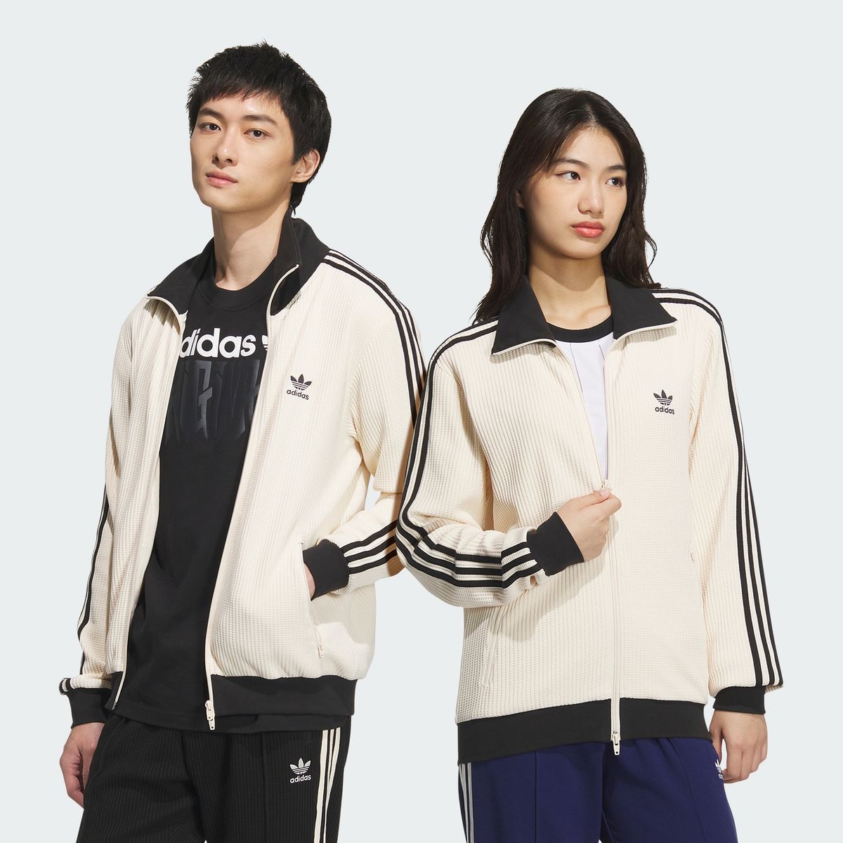 아디다스(ADIDAS) 아디컬러 클래식 트랙탑 (와플) - 원더화이트 / JW0109