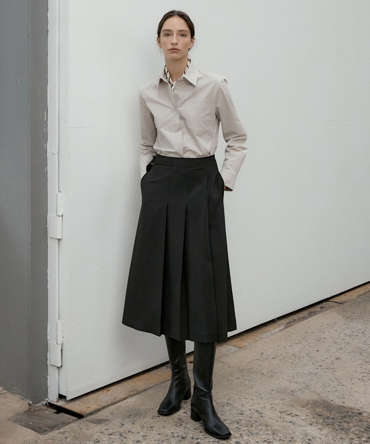 오떼뜨(OCTETTE) SOFT PLEATS SK_2COLOR