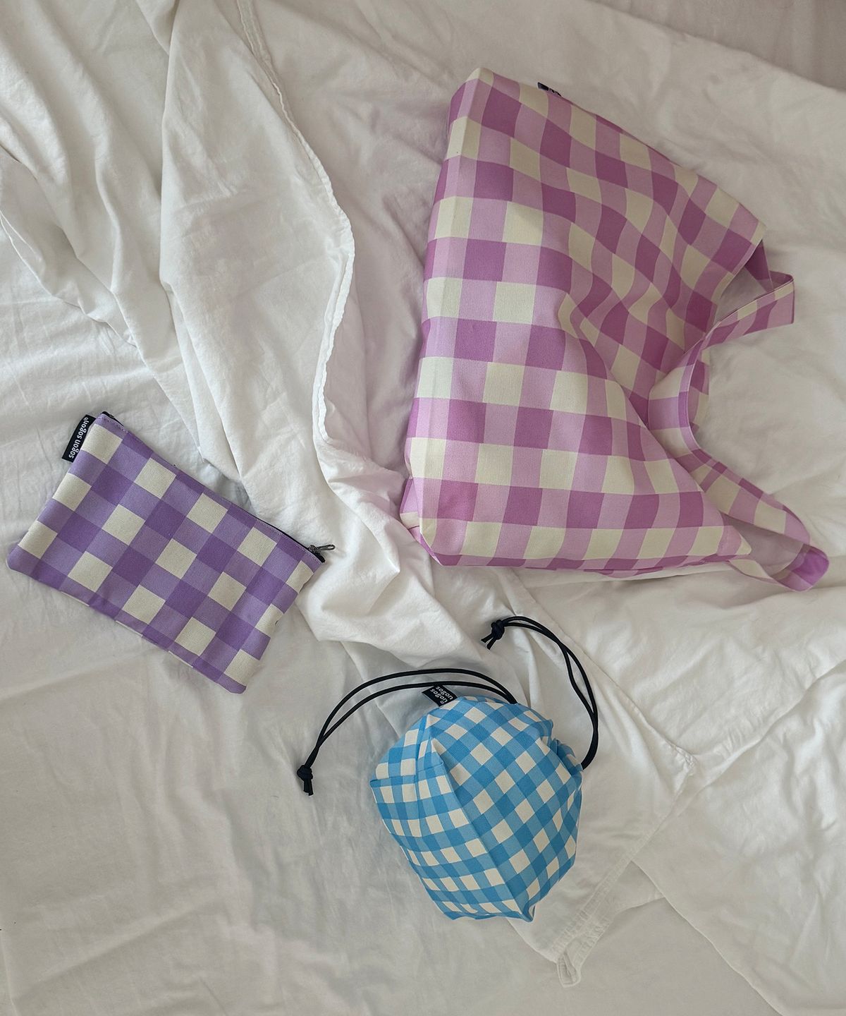 소곤소곤(SOGONSOGON) violet check pouch m