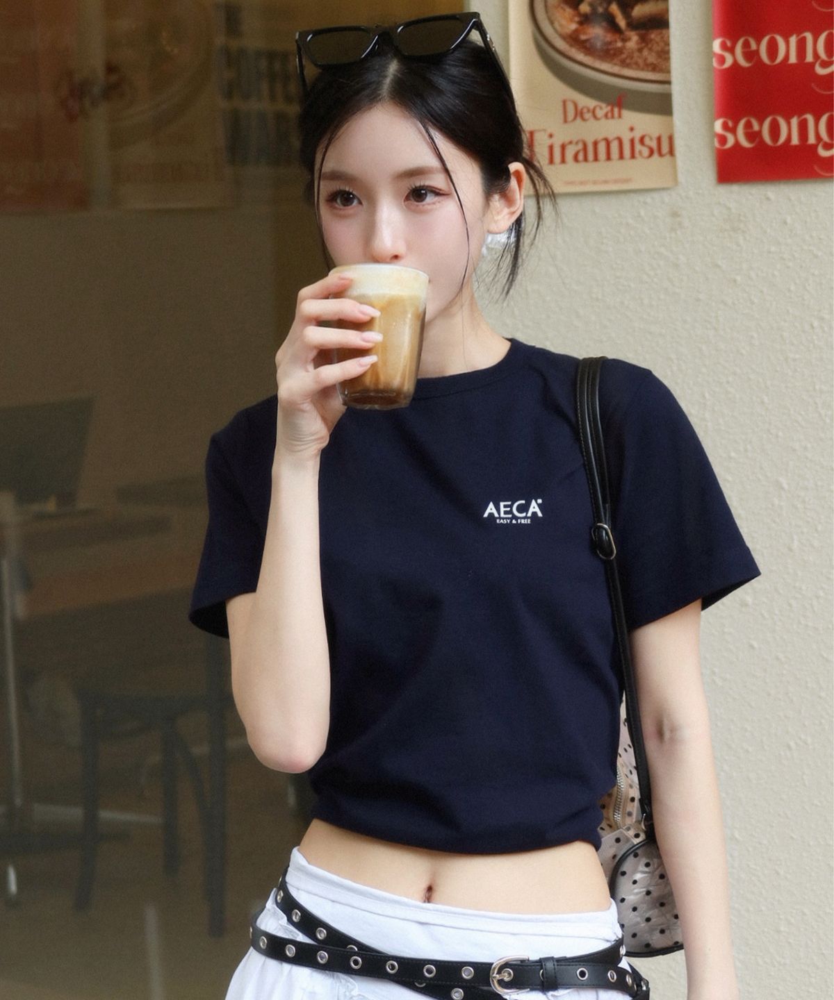 에이카화이트(AECA) AECA SIGNATURE TEE-NAVY