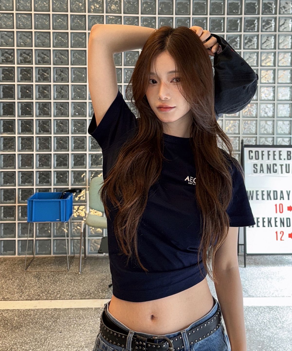 에이카화이트(AECA) AECA SIGNATURE TEE-NAVY