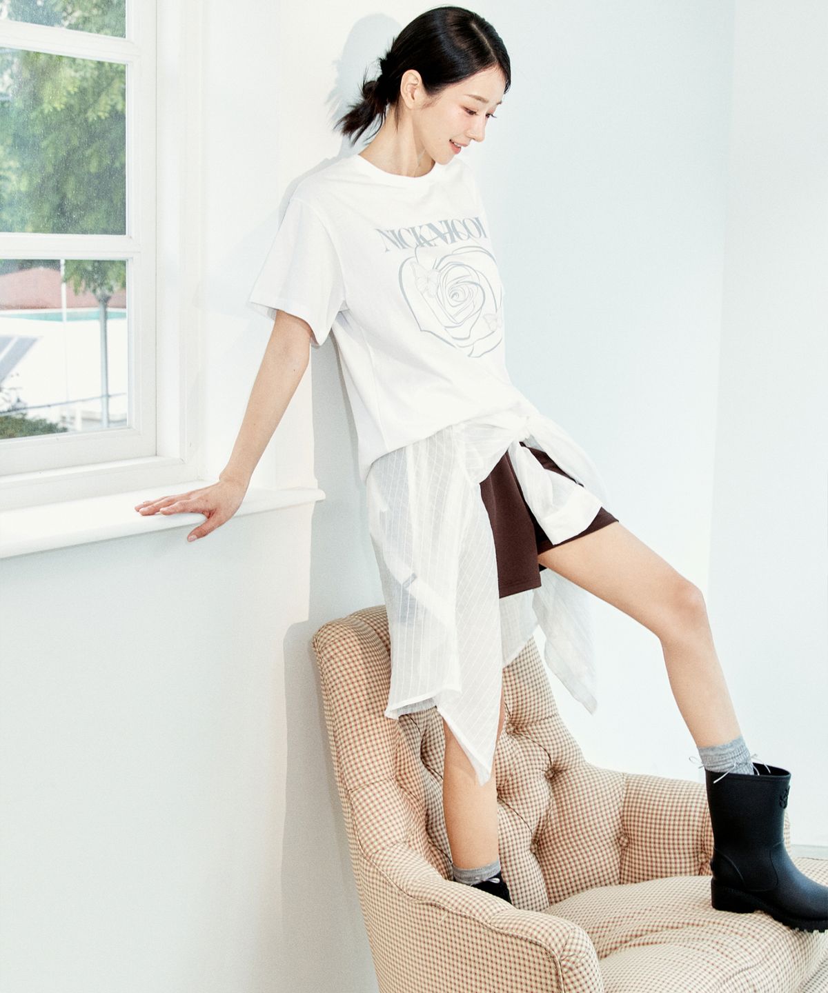 닉앤니콜(NICK&NICOLE) NICOLE BUCKLE SHORT RAIN BOOTS_BLACK
