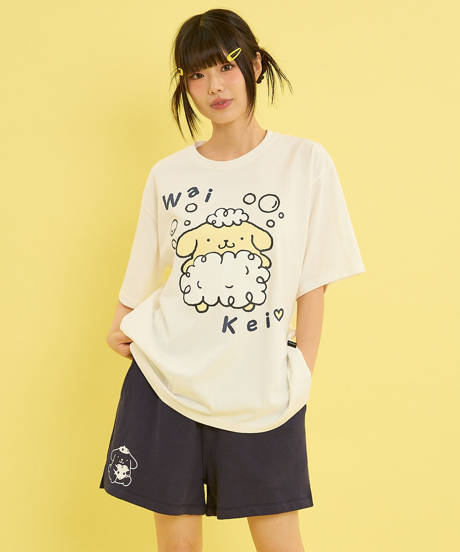Wai Kei☆POMPOMPURIN Banding Short Pants MUSINSA | WAI KEI Pompompurin banding shorts navy