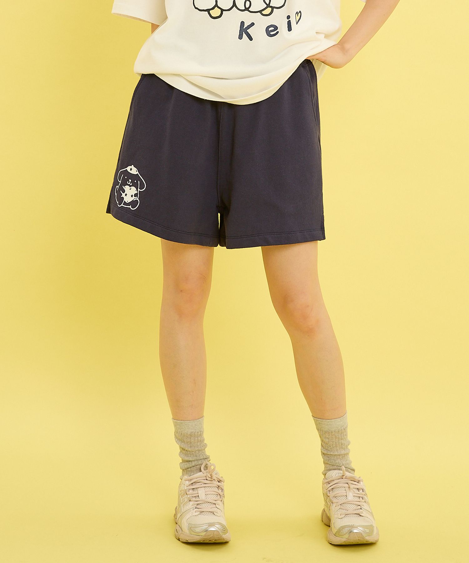 MUSINSA | WAI KEI Pompompurin banding shorts navy