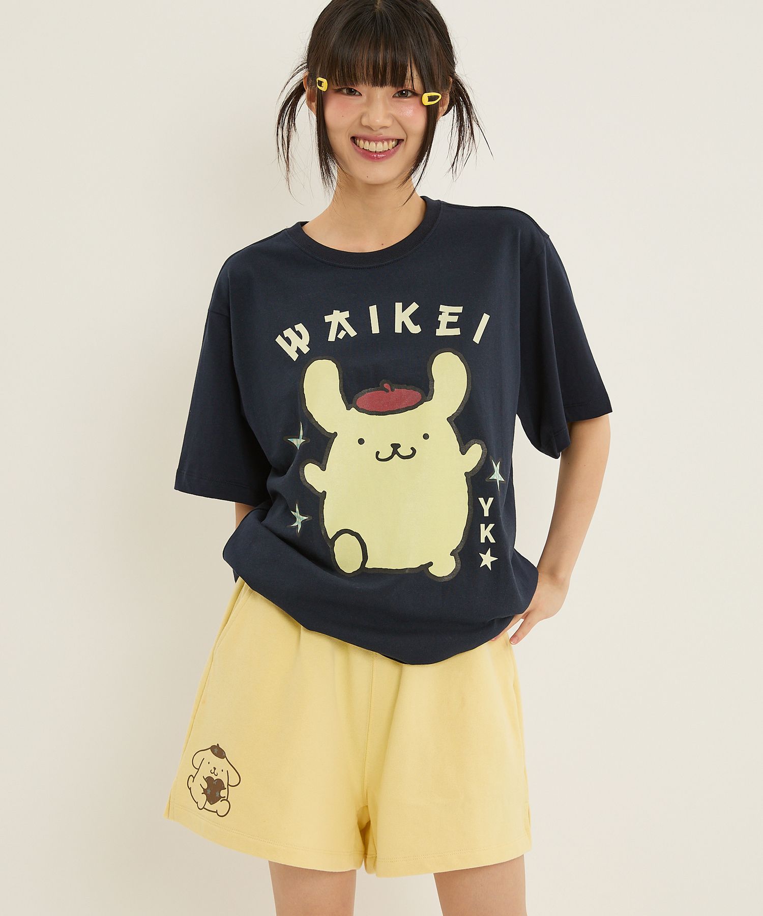 MUSINSA | WAI KEI Pompompurin banding shorts yellow
