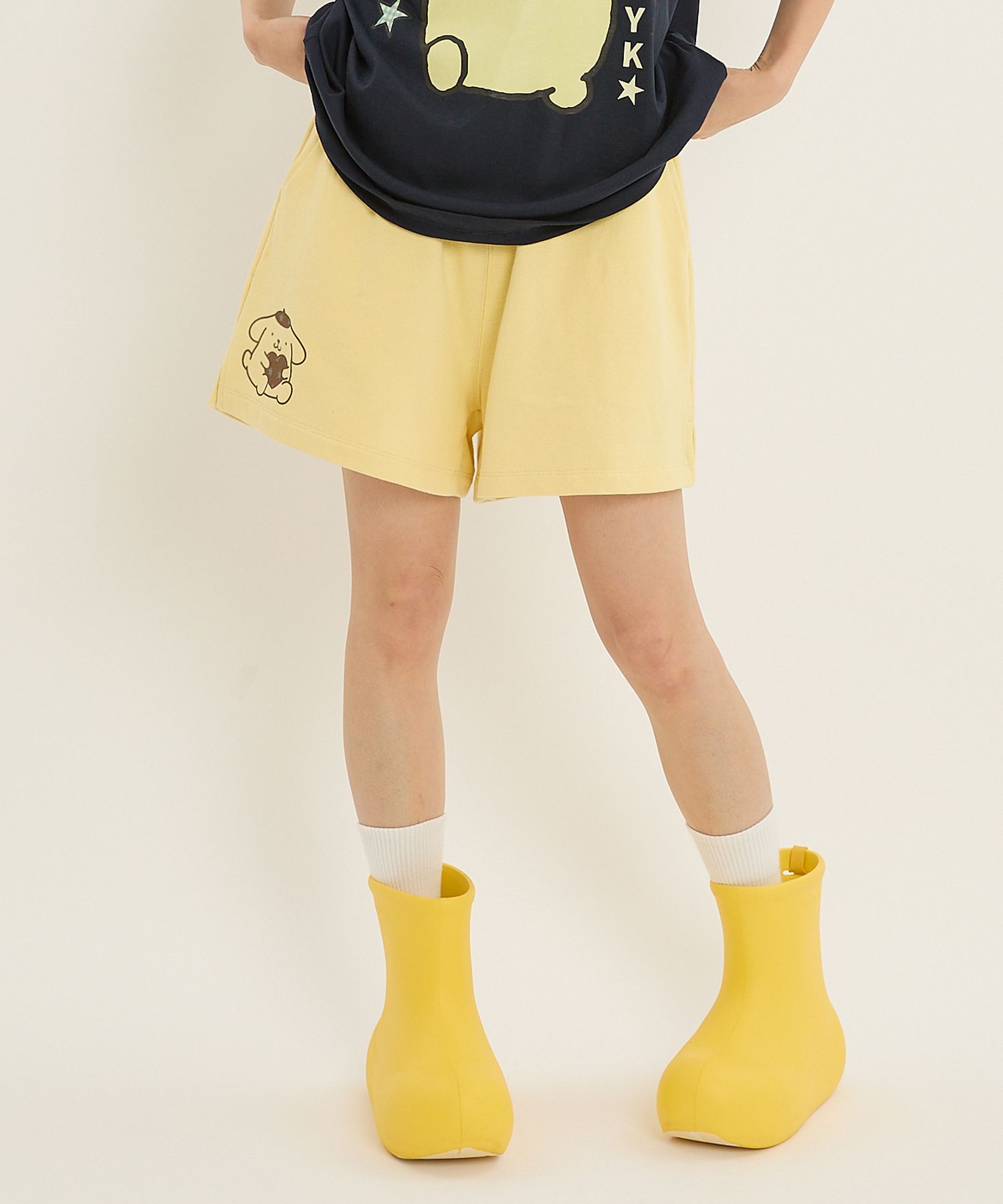 Wai Kei☆POMPOMPURIN Banding Short Pants MUSINSA | WAI KEI Pompompurin banding shorts navy