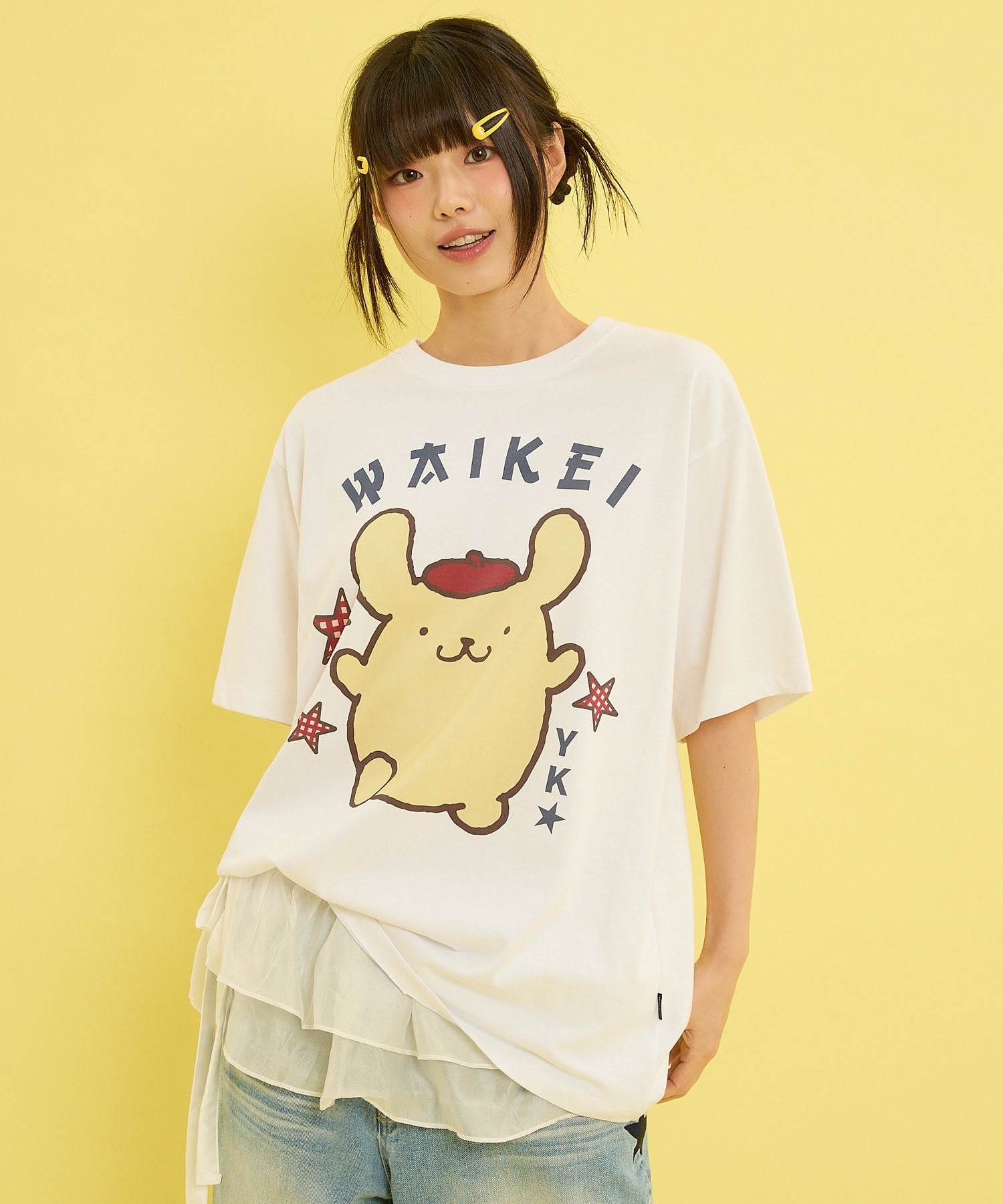 ★WAIKEI★ Bubble Pompompurin Graphic Short Sleeve T-shirt B MUSINSA | WAI KEI Pompompurin with star short sleeve t-shirt