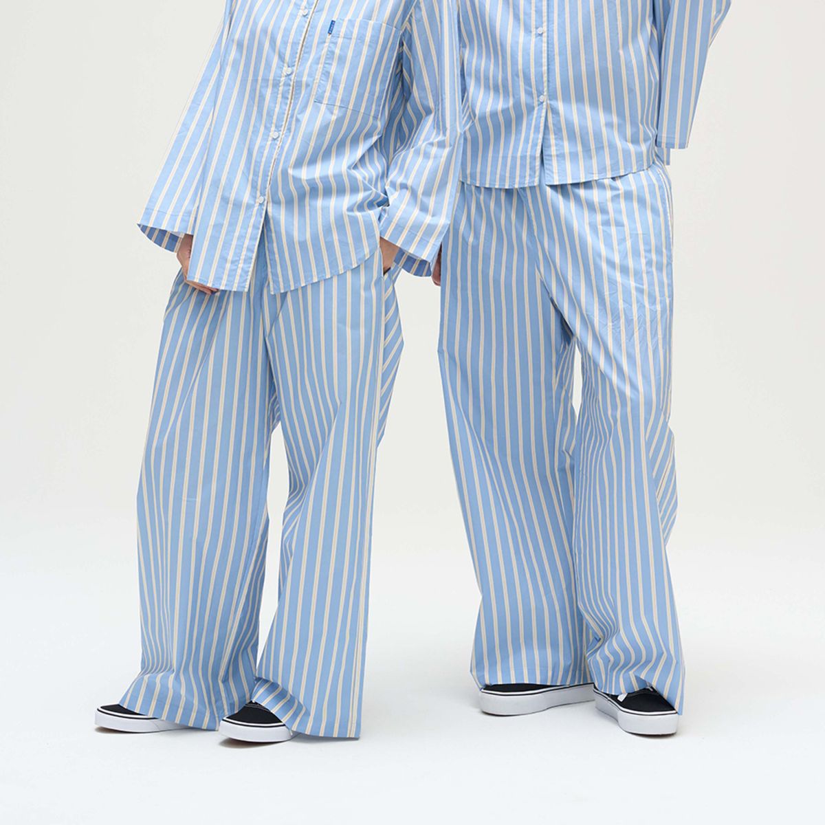 핀카(FINCA) BL107 클래식 홈웨어 파자마 셋업_블루 레이어 스트라이프 2SIZES (선물패키지포함)