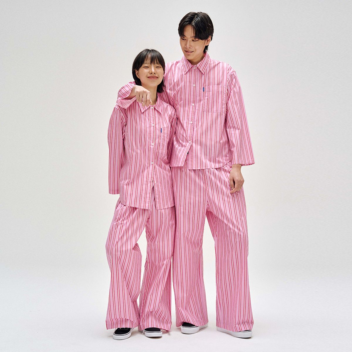 핀카(FINCA) PK104 클래식 홈웨어 파자마 셋업_플럼 핑크 스트라이프 2SIZES (선물패키지포함)