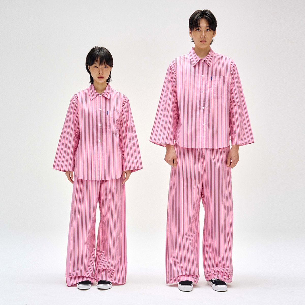 핀카(FINCA) PK104 클래식 홈웨어 파자마 셋업_플럼 핑크 스트라이프 2SIZES (선물패키지포함)