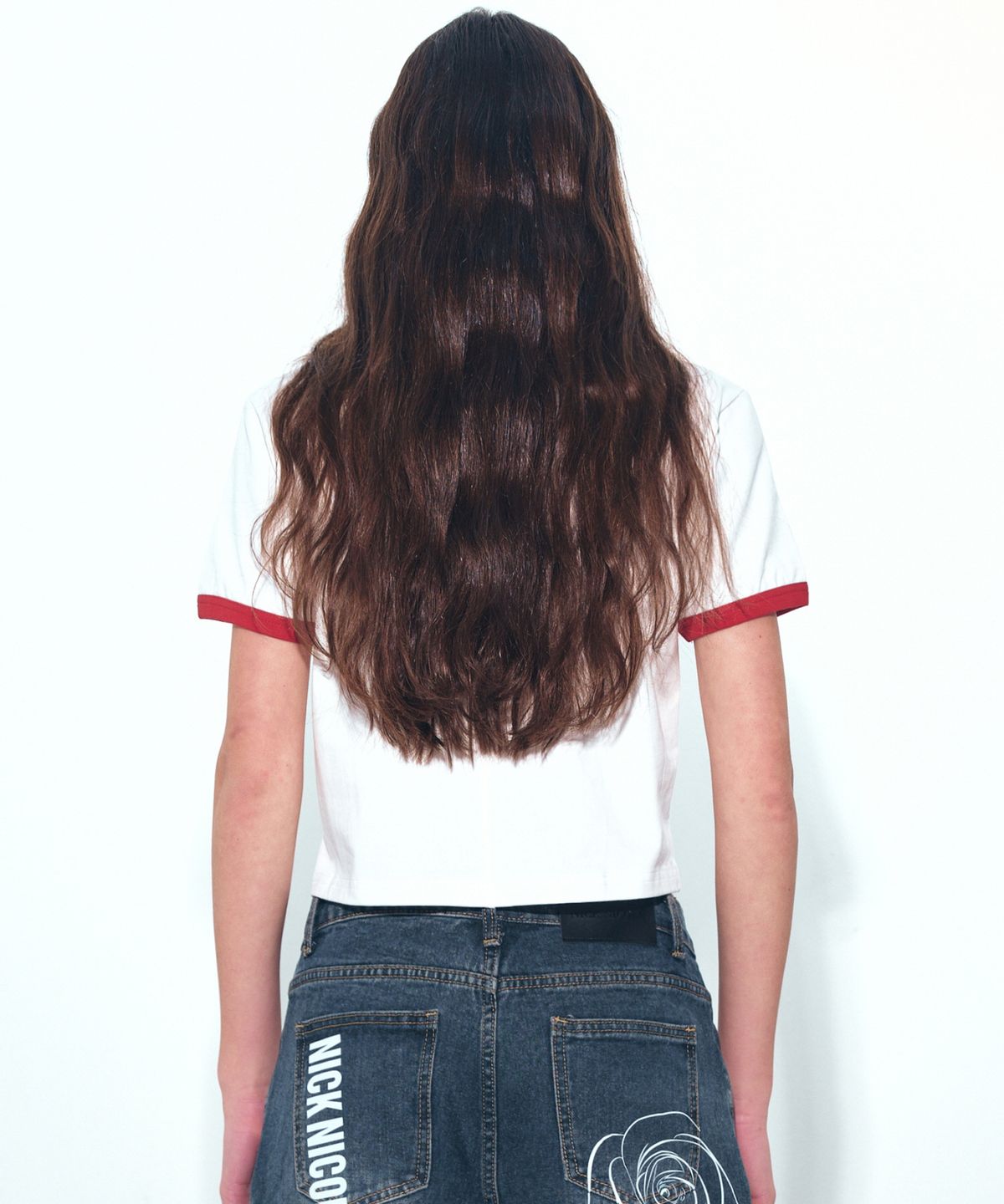 닉앤니콜(NICK&NICOLE) NICOLE PRINTING RINGER CROP TOP_WHITE RED