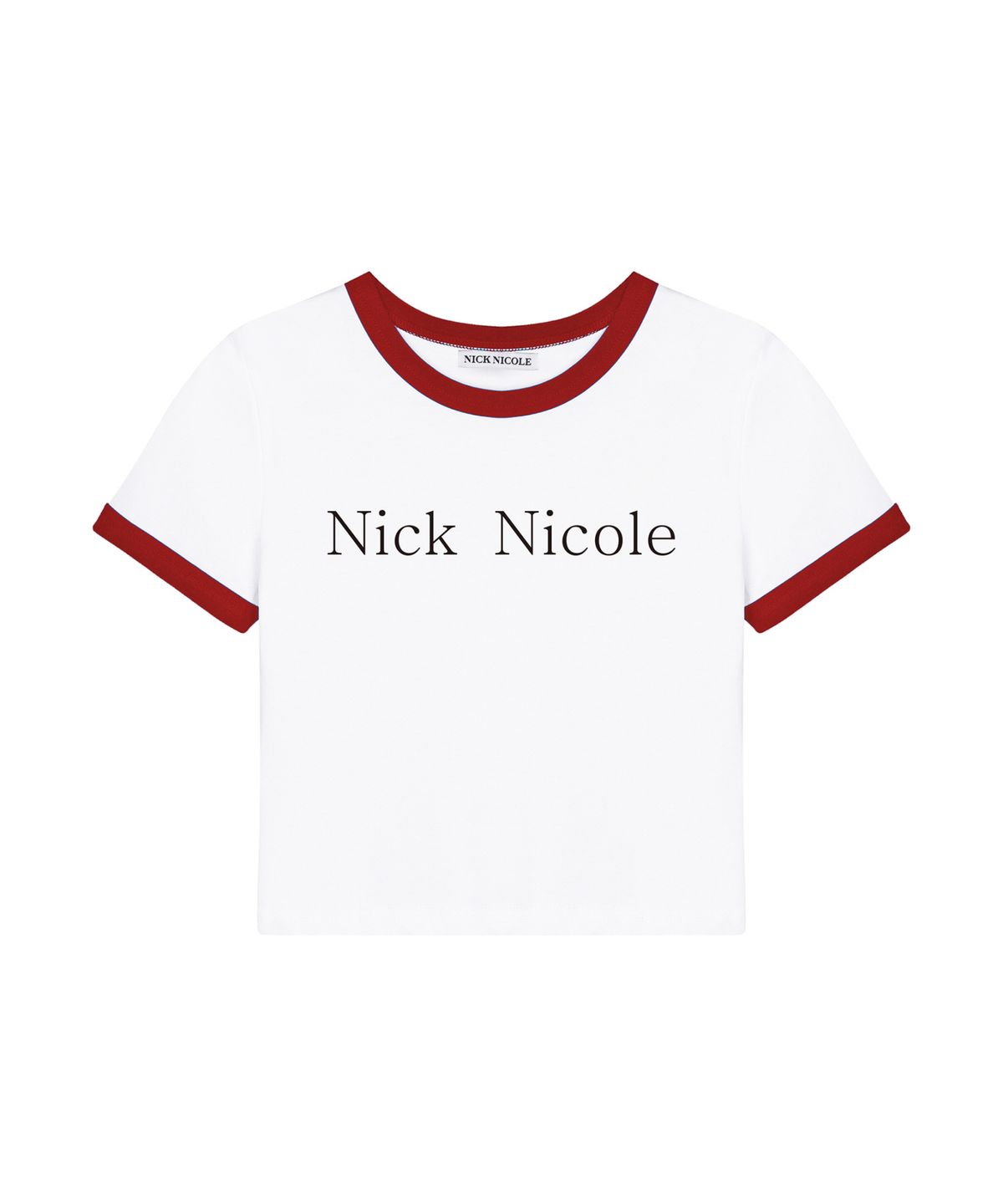 닉앤니콜(NICK&NICOLE) NICOLE PRINTING RINGER CROP TOP_WHITE RED