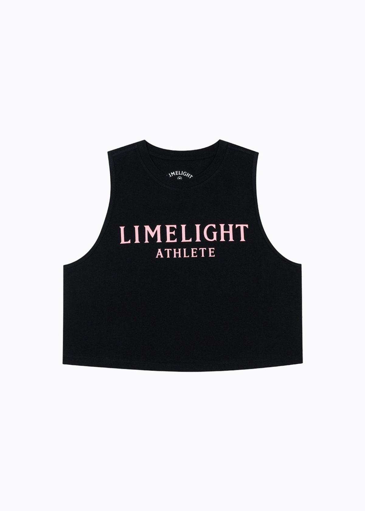 라임라잇 어패럴(LIMELIGHT APPAREL) 애슬릿 우먼즈 크롭 슬리브리스 (블랙/핑크)