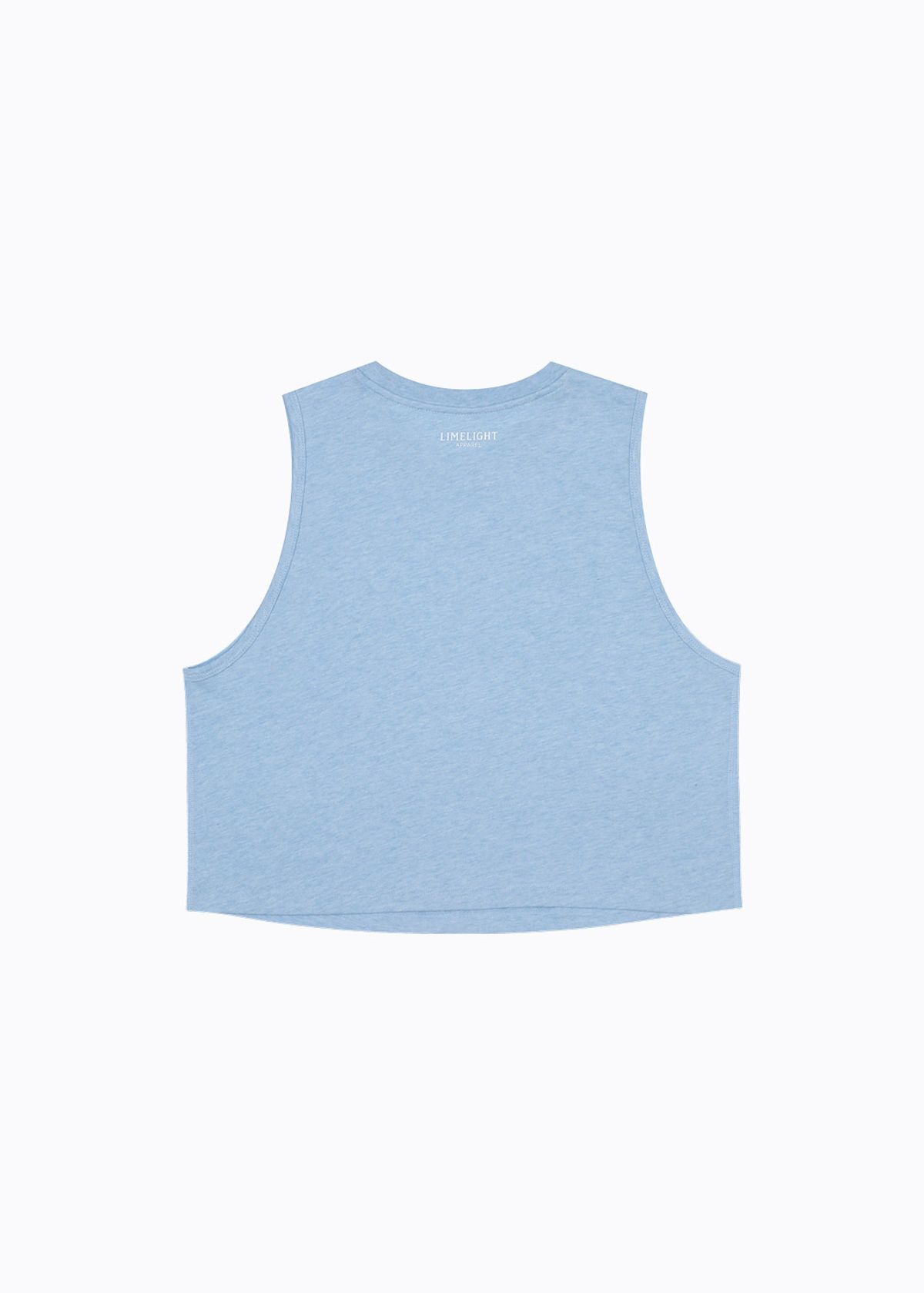 라임라잇 어패럴(LIMELIGHT APPAREL) 라임라잇 크롭 슬리브리스 우먼 (스카이 블루 멜란지/화이트)