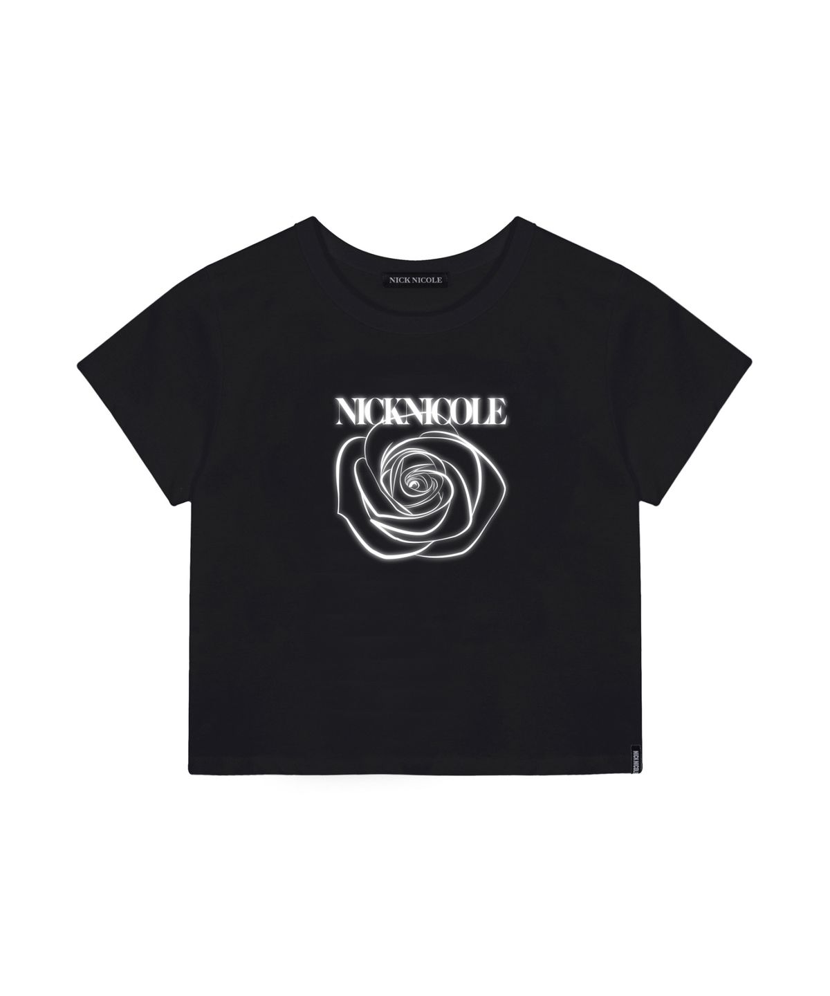 닉앤니콜(NICK&NICOLE) ROSE SHADOW CROP TOP_BLACK WHITE