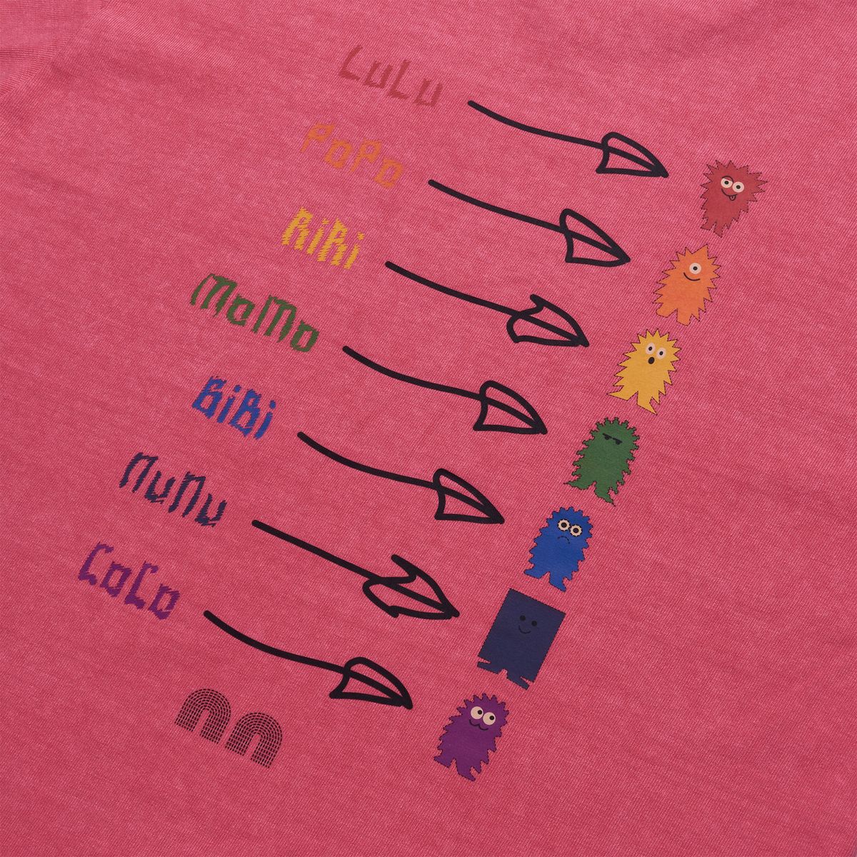낫뉴(NOT NEW) Rainbow Friends T-Shirt Deep Pink