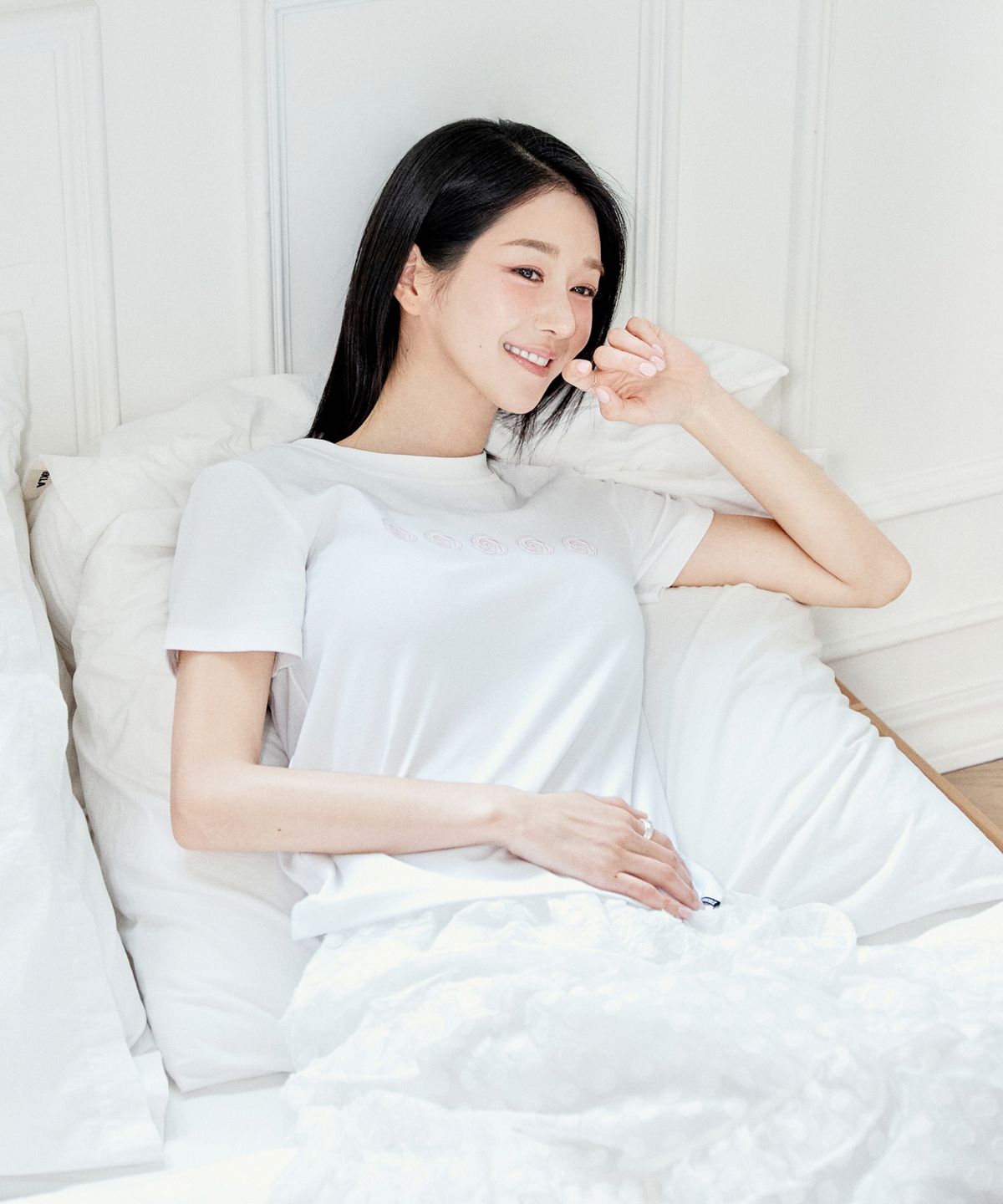 닉앤니콜(NICK&NICOLE) DOT FRILL LONG SKIRT_IVORY