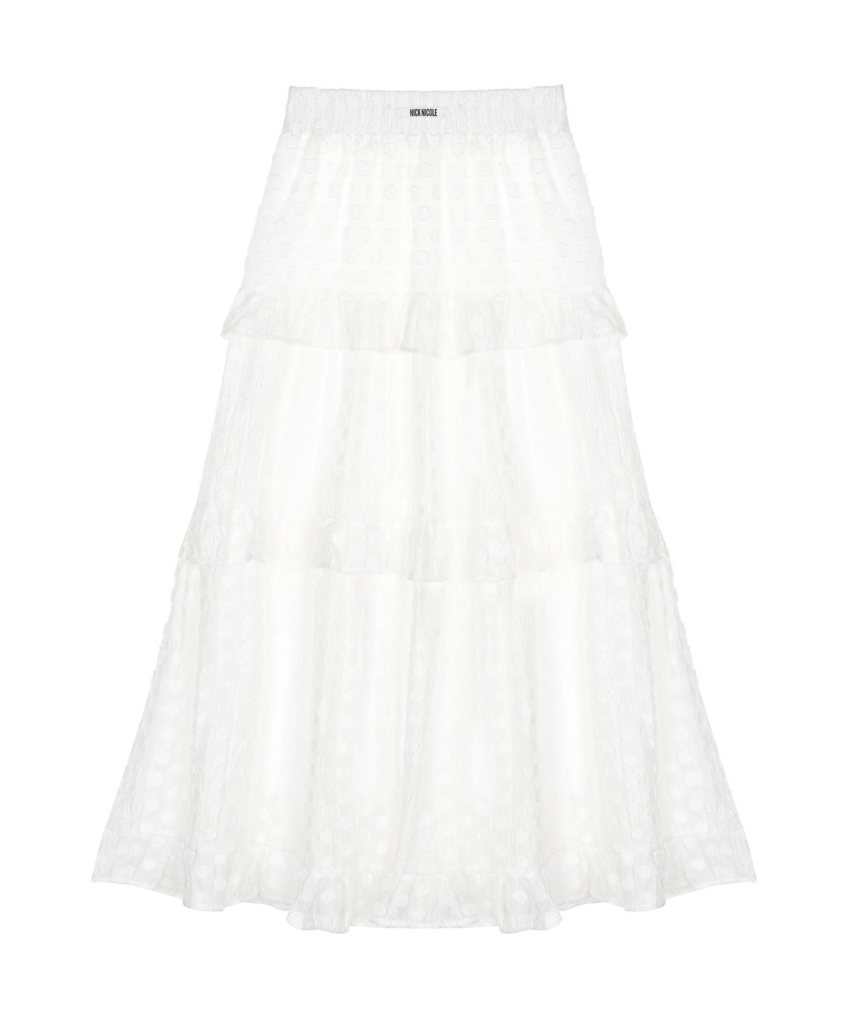 닉앤니콜(NICK&NICOLE) DOT FRILL LONG SKIRT_IVORY