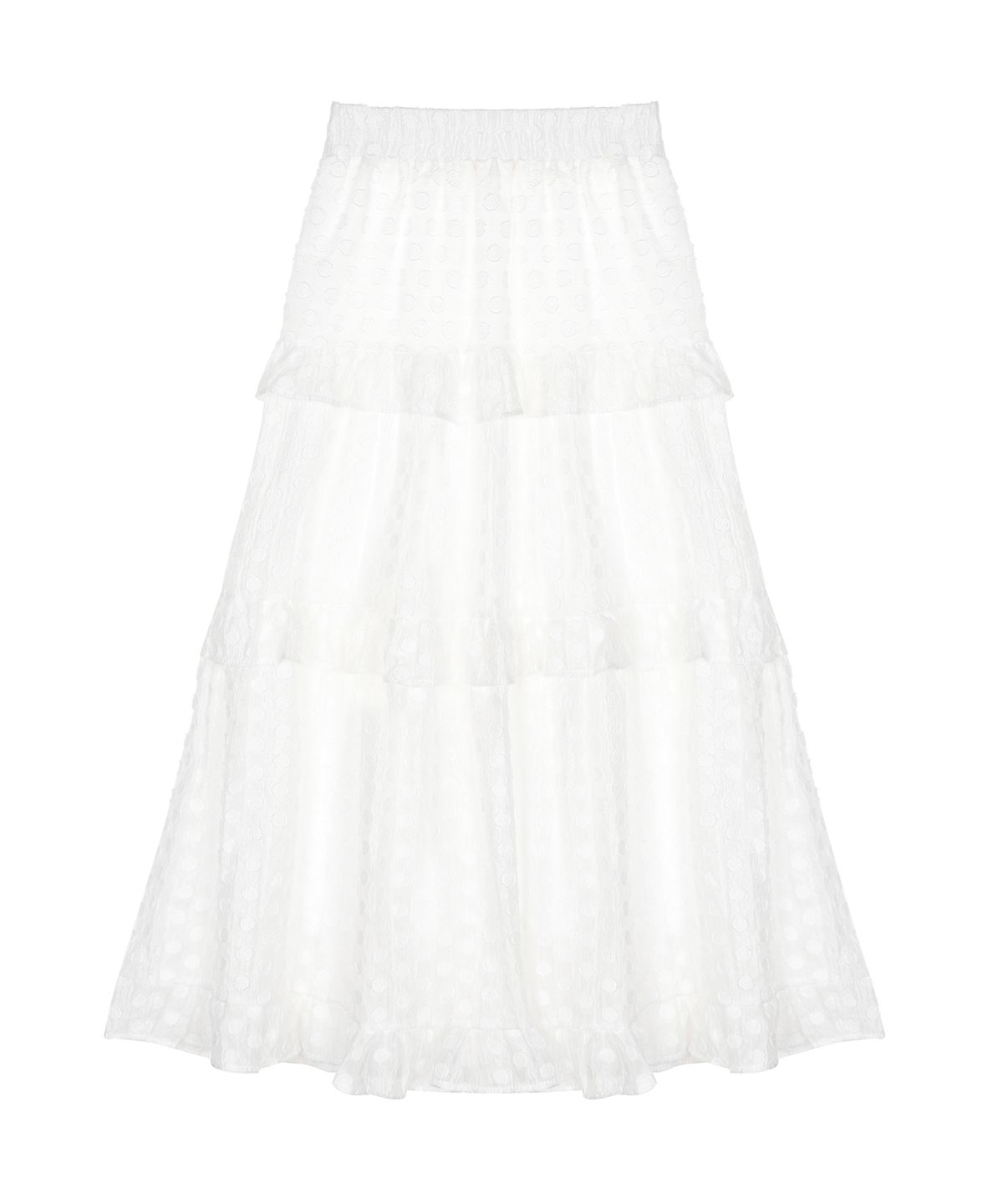 닉앤니콜(NICK&NICOLE) DOT FRILL LONG SKIRT_IVORY