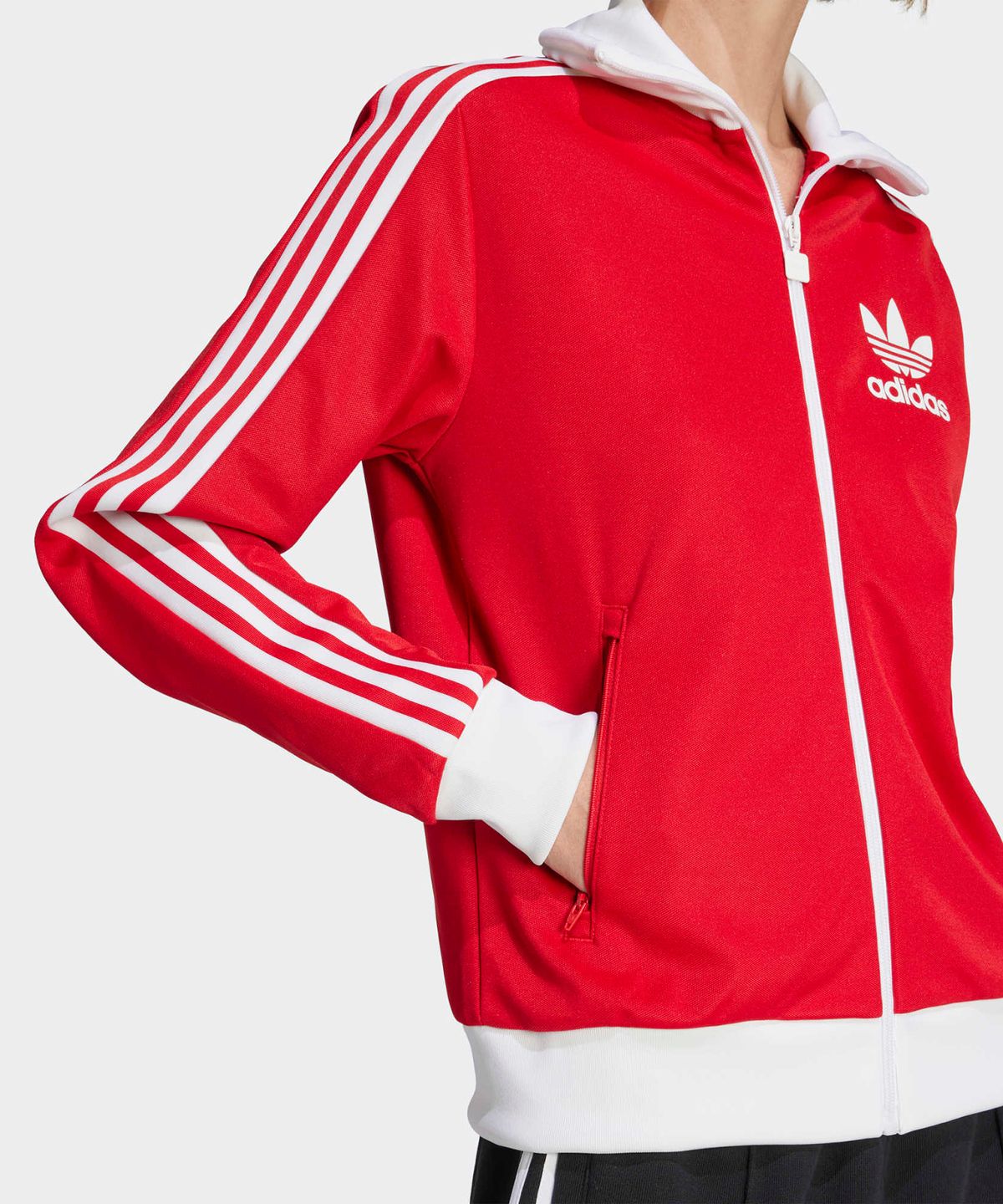 아디다스(ADIDAS) 베켄바우어 트랙탑 - 레드:화이트 / JX7850