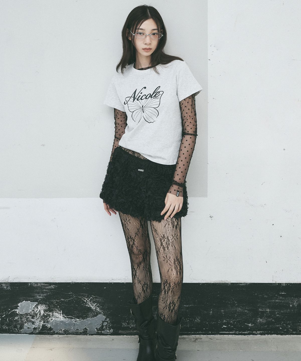 닉앤니콜(NICK&NICOLE) FLOWER MICRO SHORT PANTS_BLACK